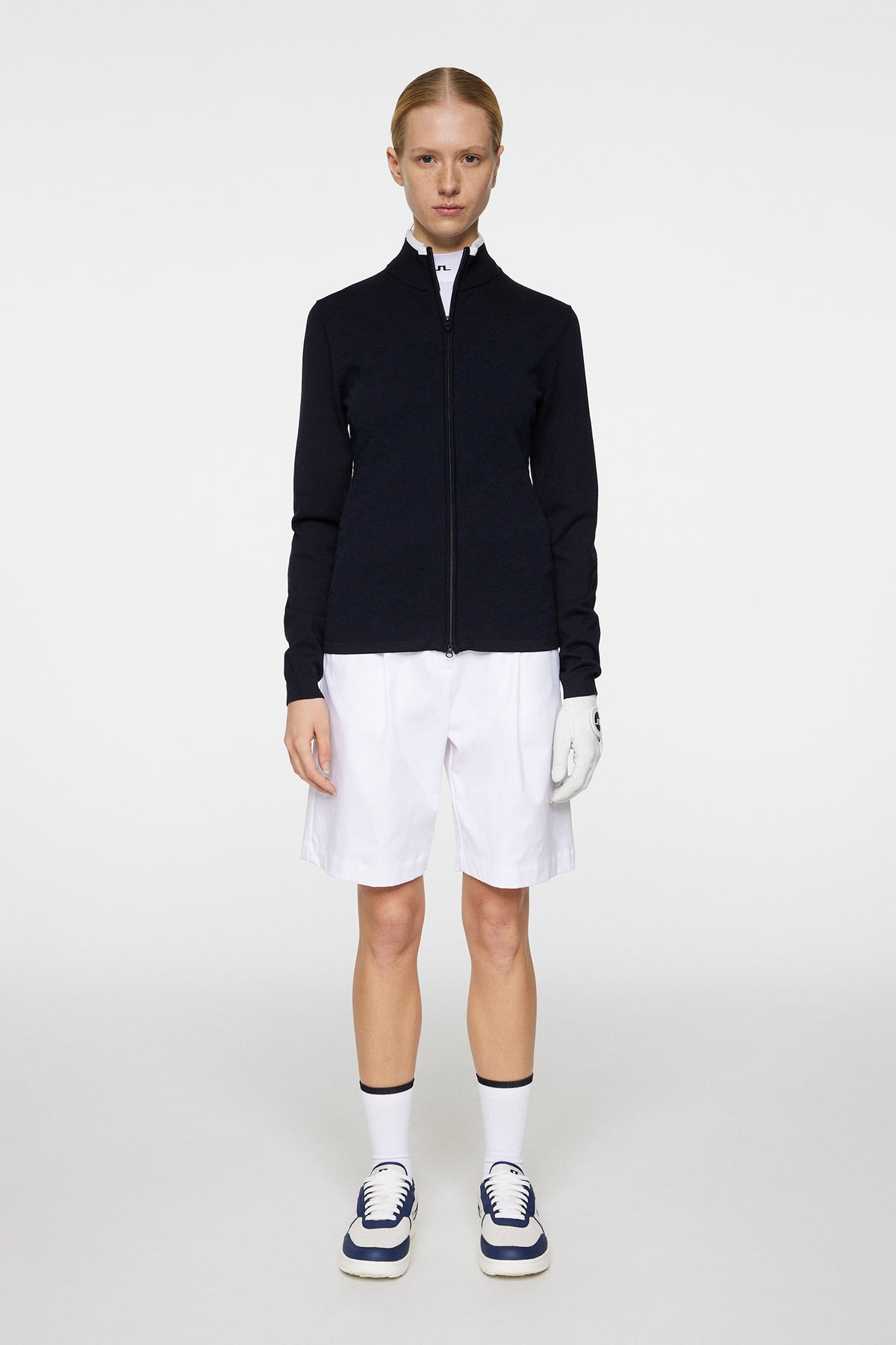 Anna Knitted Zip Sweater in JL Navy by J.Lindeberg