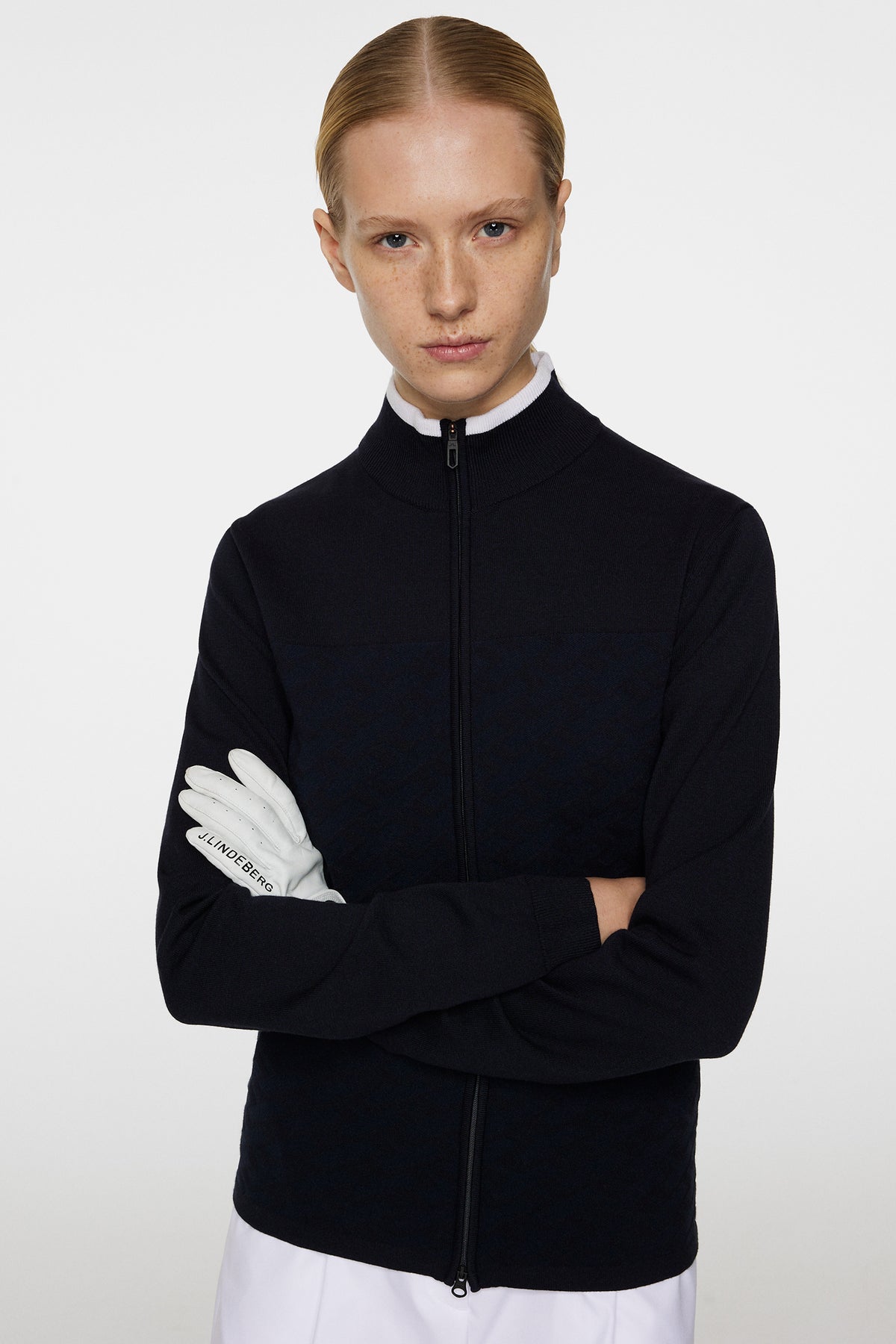 Anna Knitted Zip Sweater in JL Navy by J.Lindeberg
