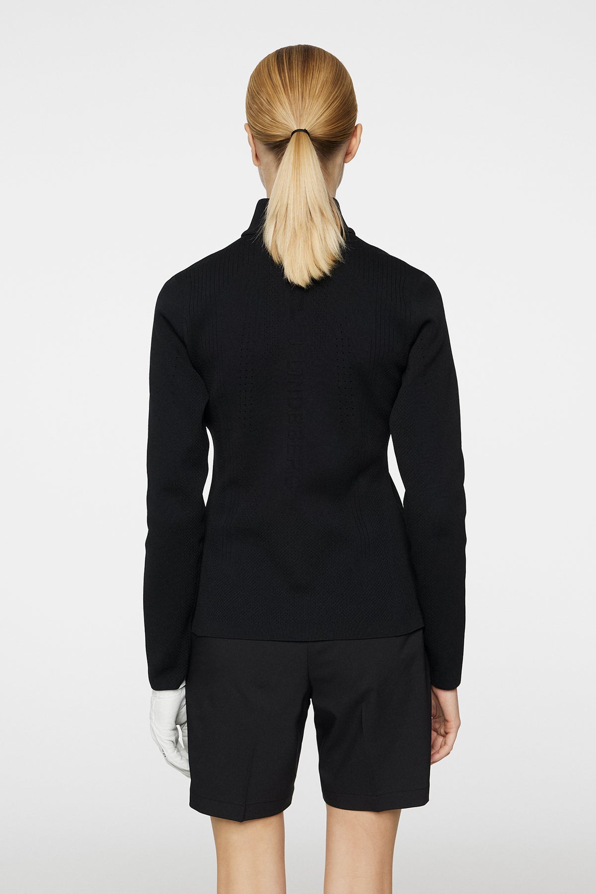 Bell Tech Knit Zip Sweater in Black by J.Lindeberg