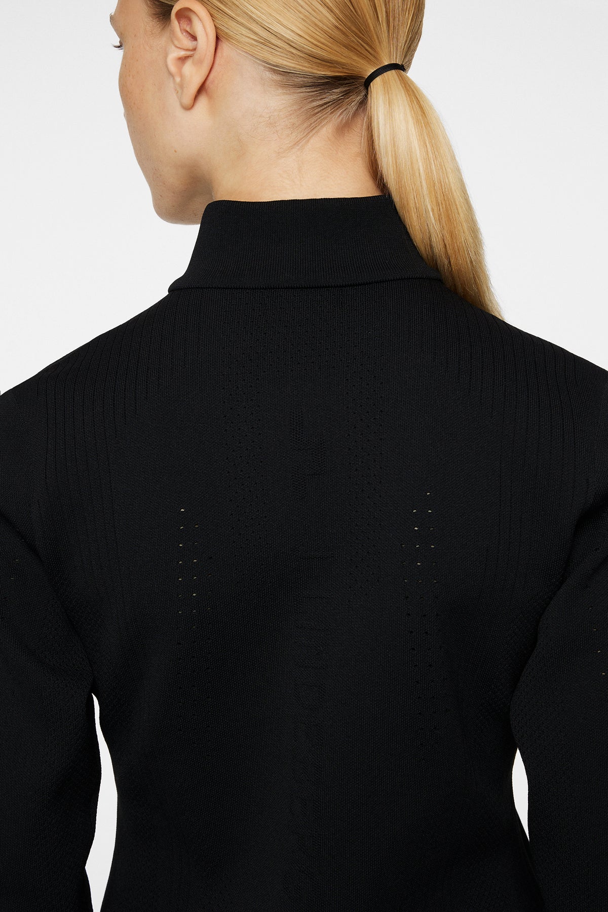 Bell Tech Knit Zip Sweater in Black by J.Lindeberg
