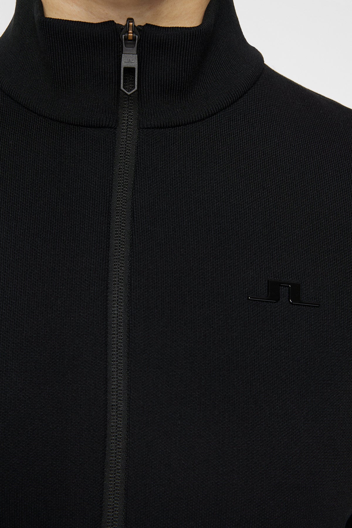 Bell Tech Knit Zip Sweater in Black by J.Lindeberg