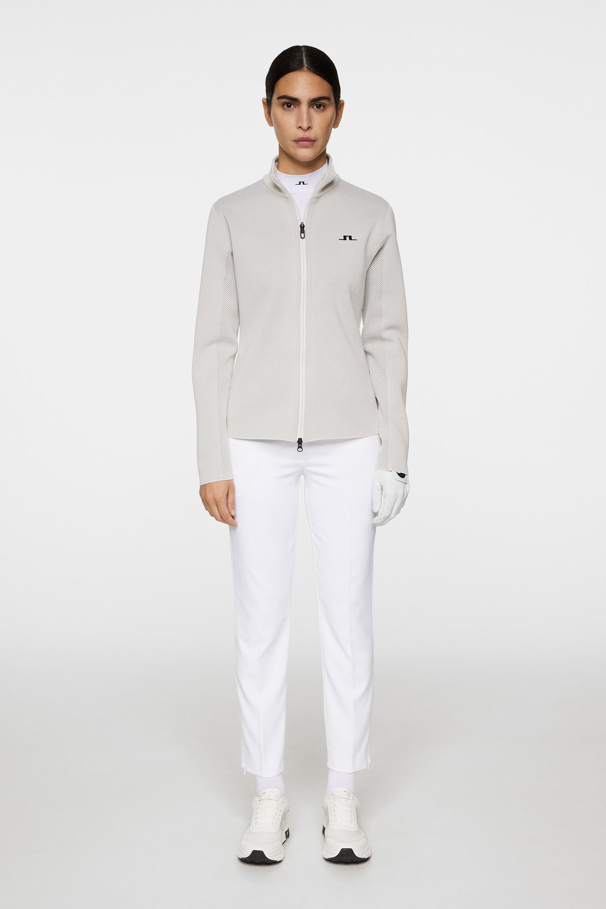 Bell Tech Knit Zip Sweater in Moonbeam by J.Lindeberg