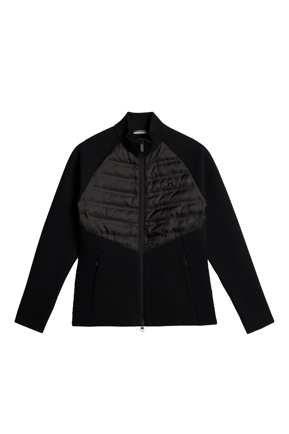 Wendy Tech Knit Zip Sweater in Black by J.Lindeberg