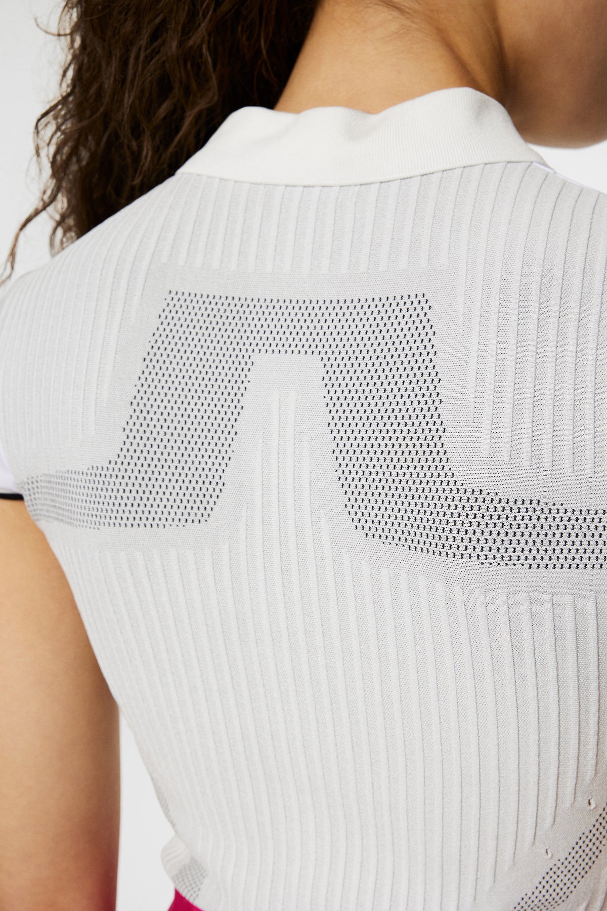 Ana Hybrid Knit Polo Shirt in White by J.Lindeberg