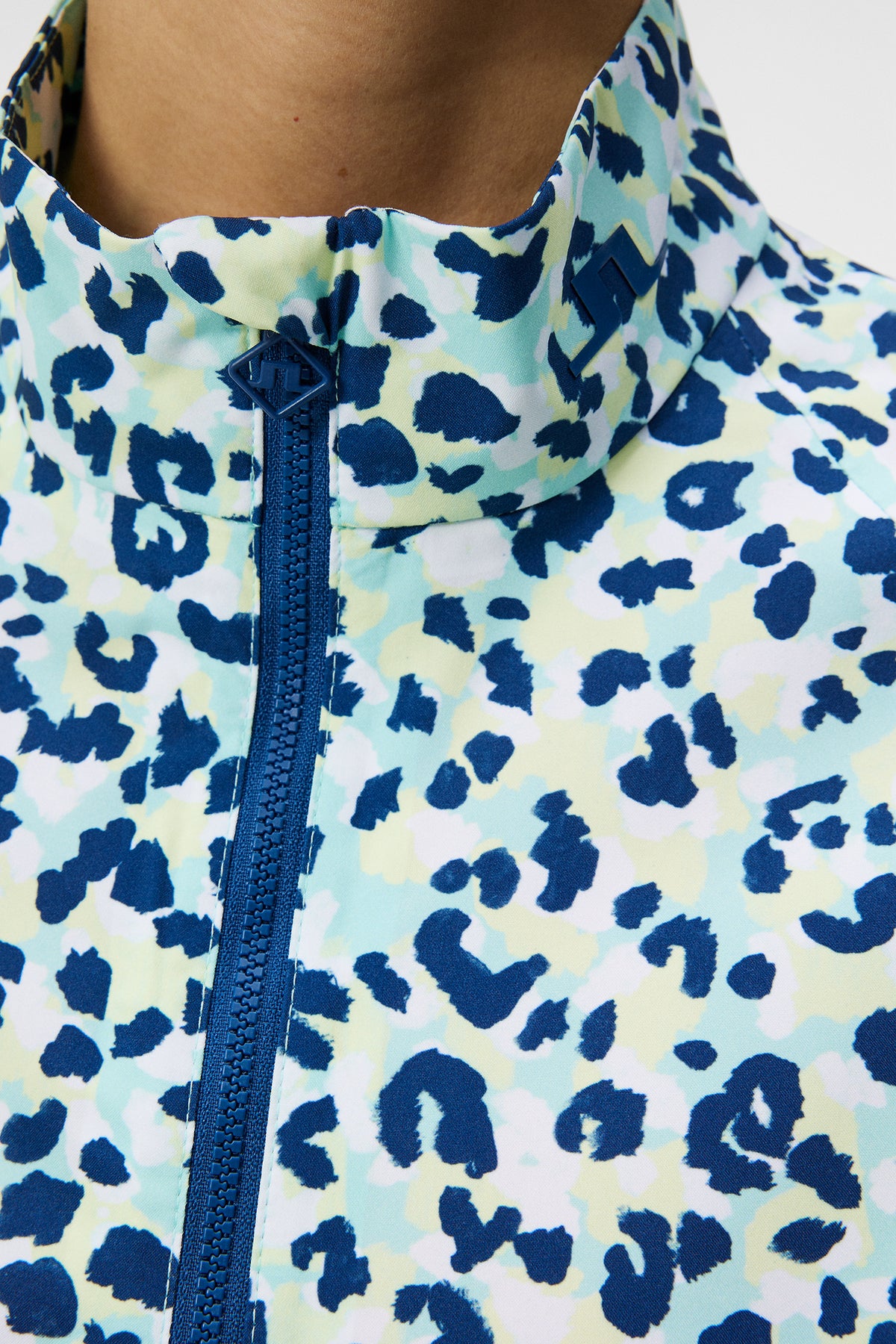 Evertine Rain Jacket Print in Leopard Aruba Blue by J.Lindeberg