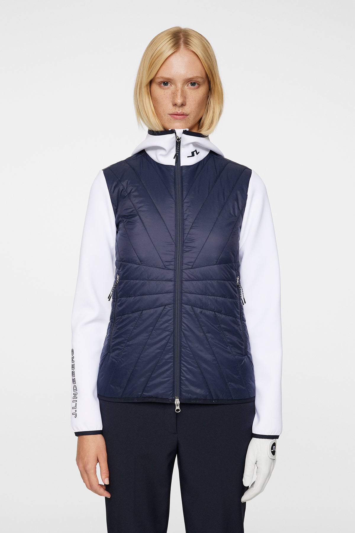 Holma Quilt Hybrid Hood in JL Navy by J.Lindeberg