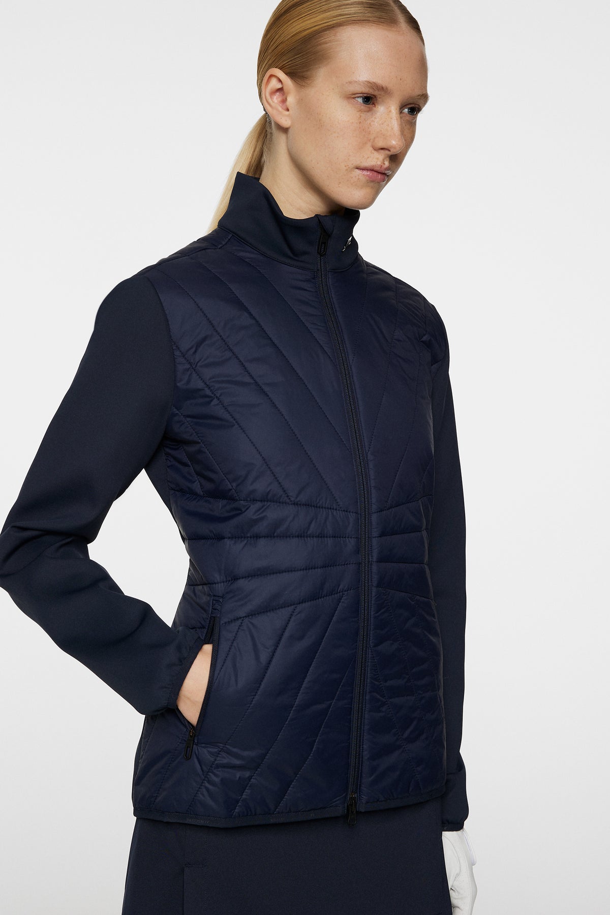 Holma Quilt Hybrid Jacket in JL Navy by J.Lindeberg