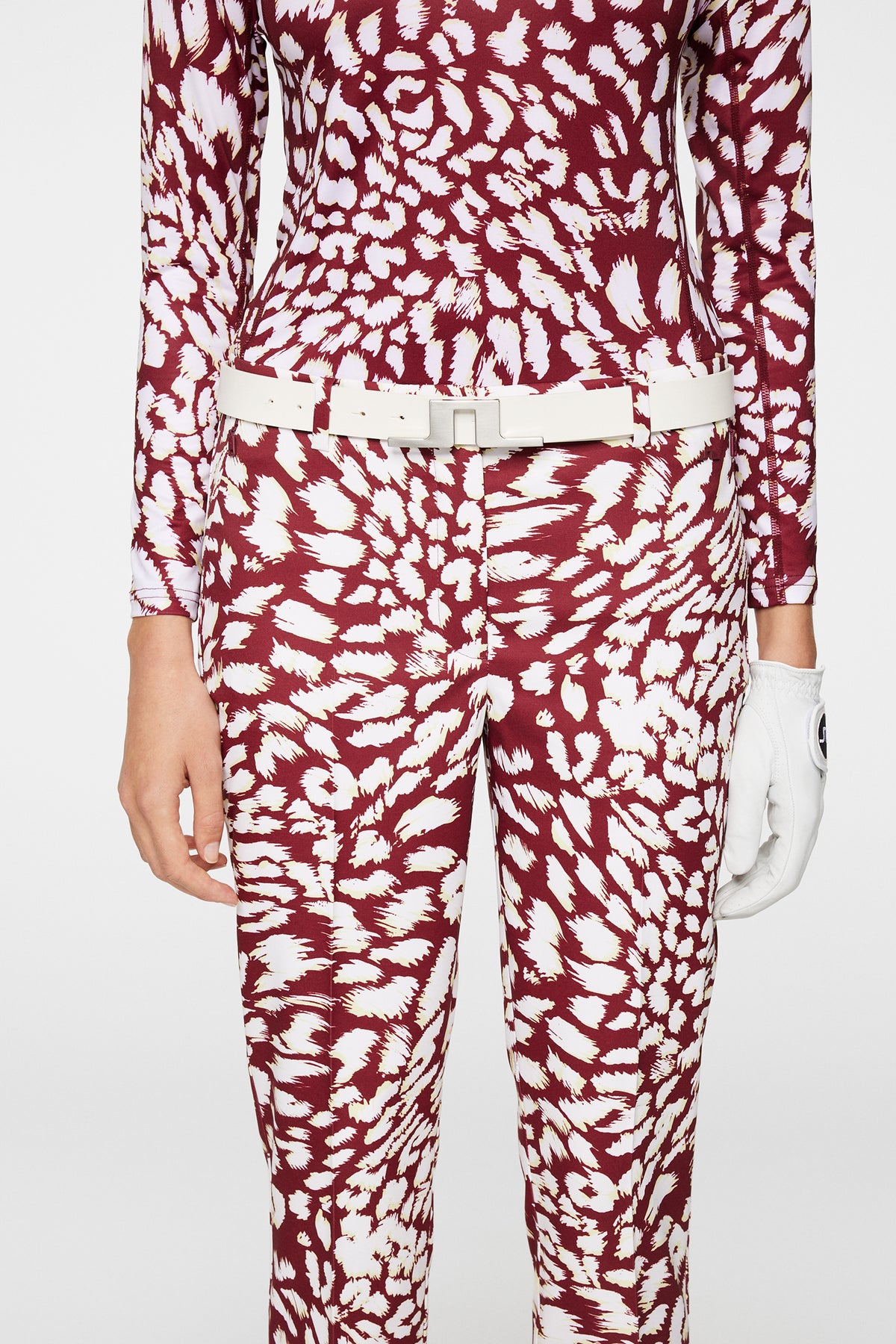 Pia Print Pant in Glitch Leo Lime by J.Lindeberg