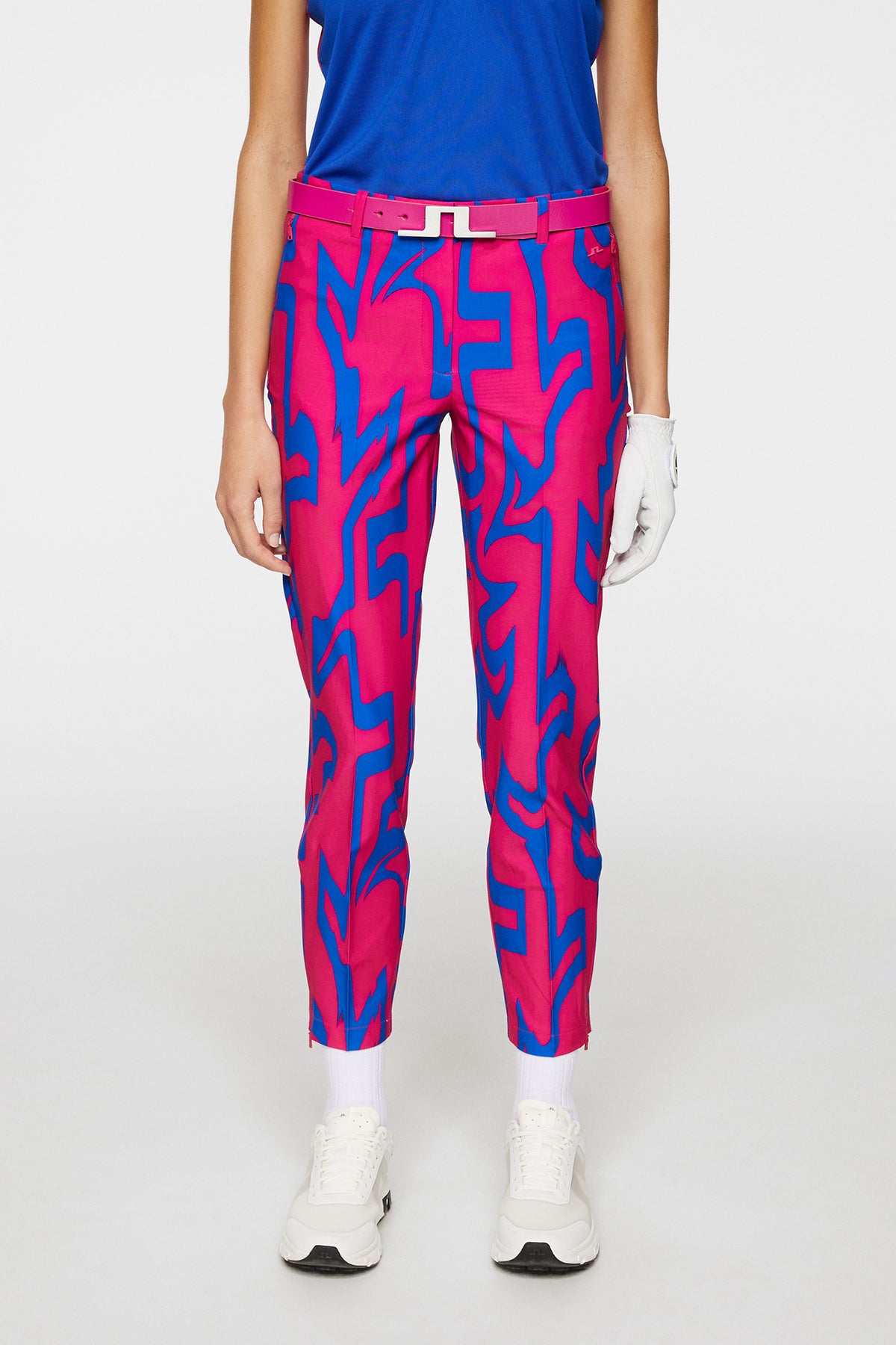 Pia Print Pant in Glitch Bridge Pink by J.Lindeberg