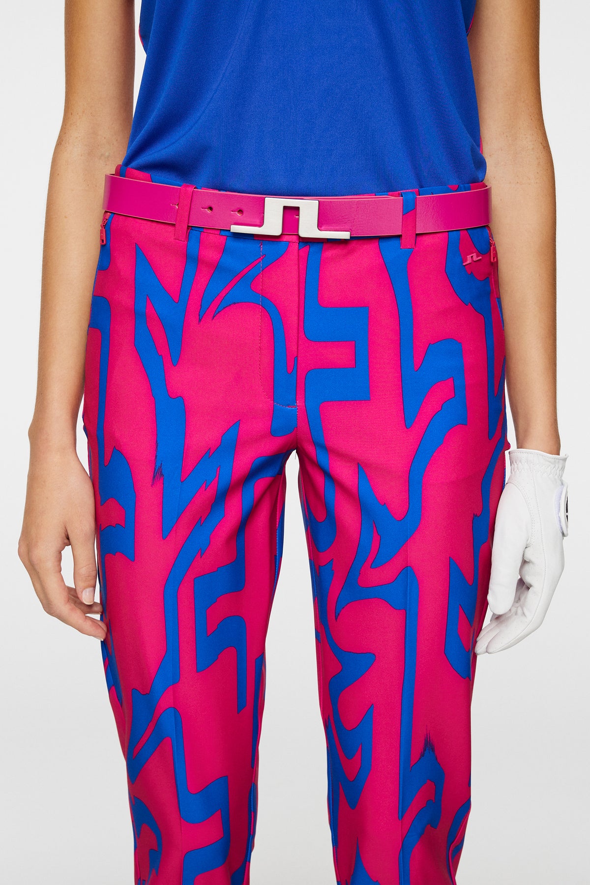 Pia Print Pant in Glitch Bridge Pink by J.Lindeberg
