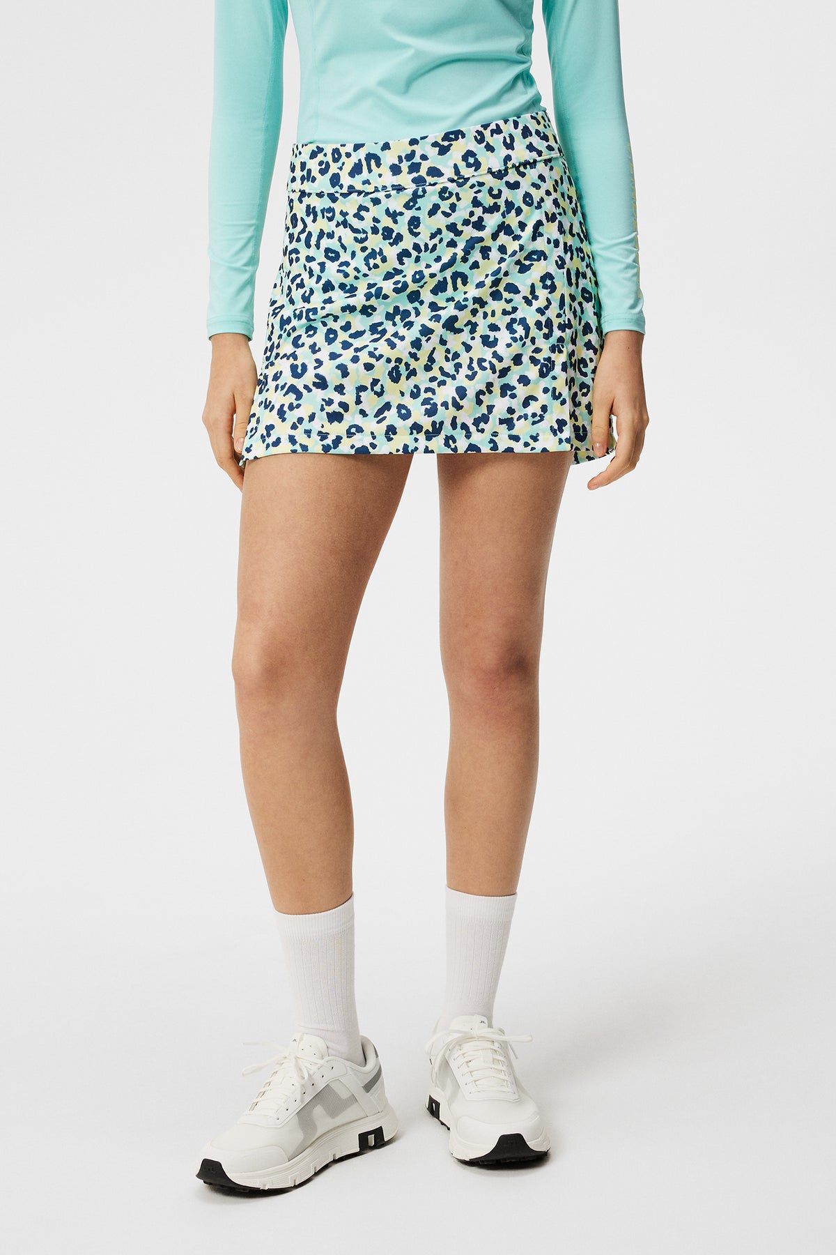 Amelie Print Skirt in Leopard Aruba Blue by J.Lindeberg
