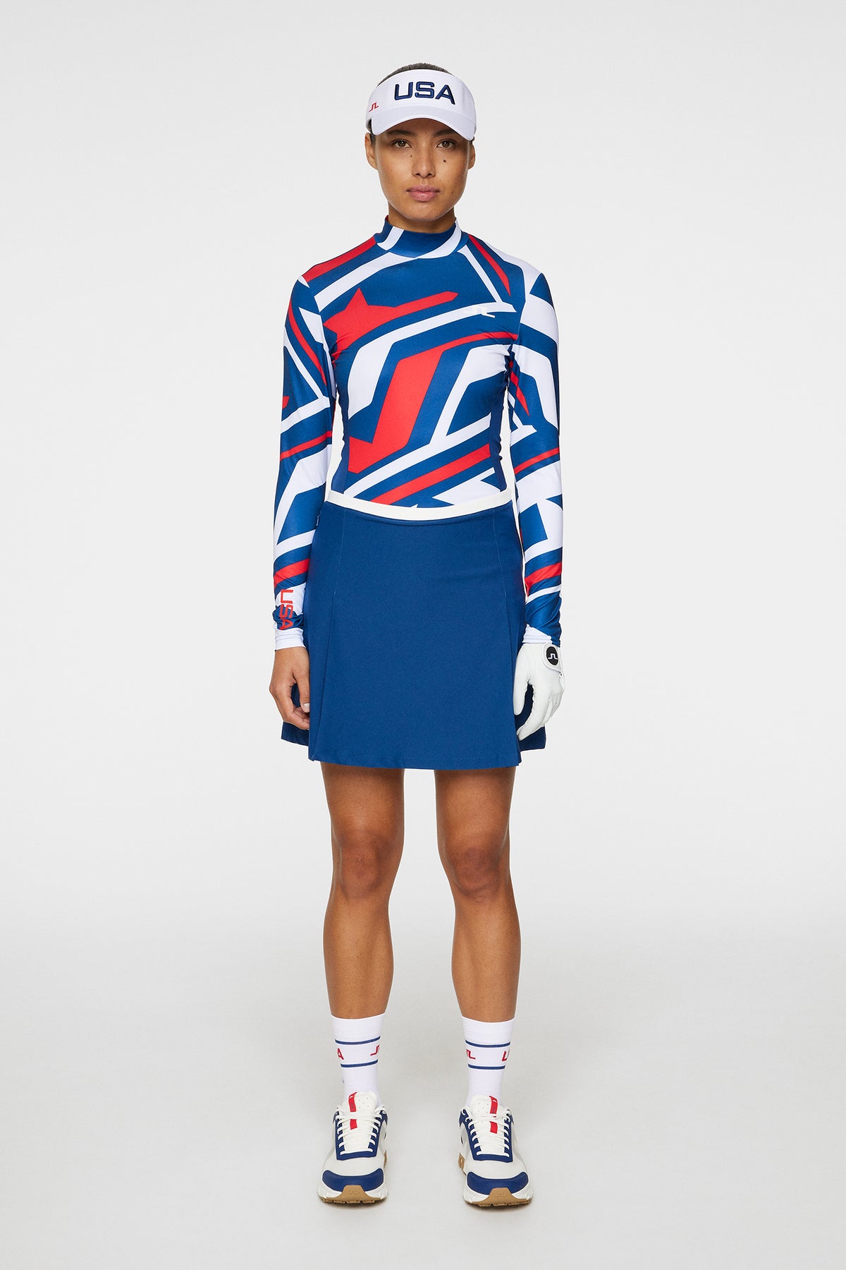 Elle Pleated Skirt in Estate Blue by J.Lindeberg