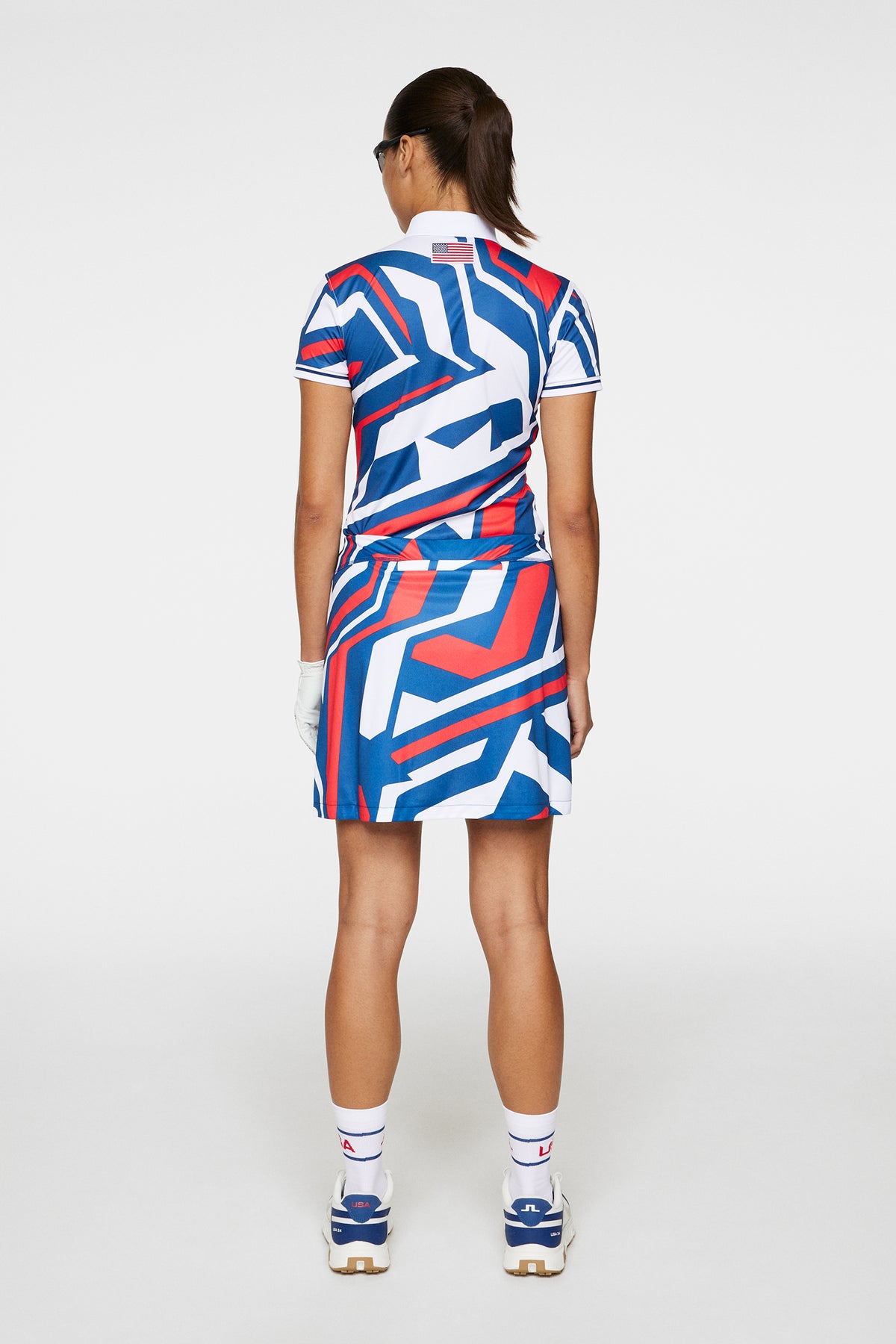 Gisele Skirt Print in US Golf Red by J.Lindeberg