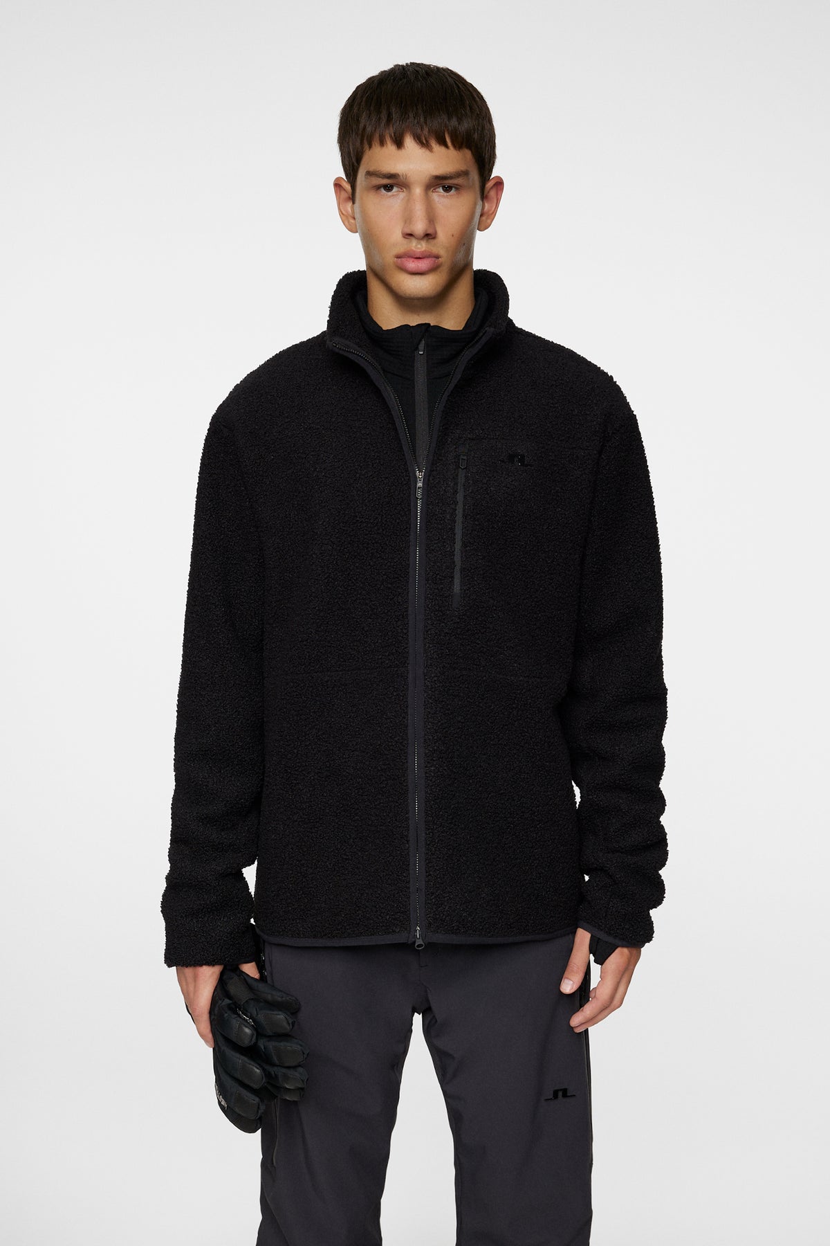 Peter Pile Jacket in Black by J.Lindeberg