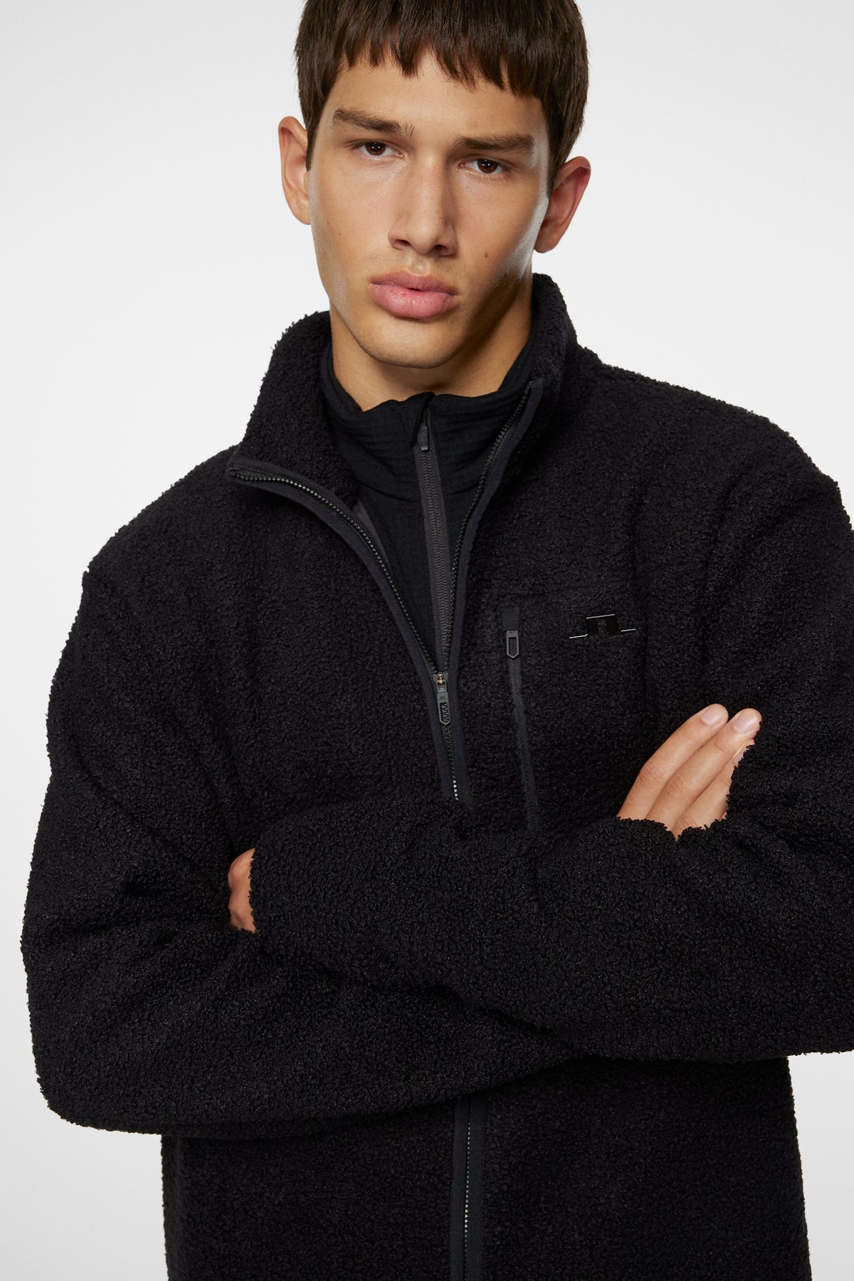 Peter Pile Jacket in Black by J.Lindeberg