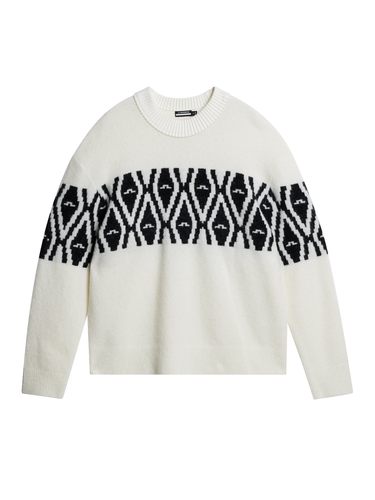 Jalen Jacquard Knitted Sweater in Whisper White by J.Lindeberg