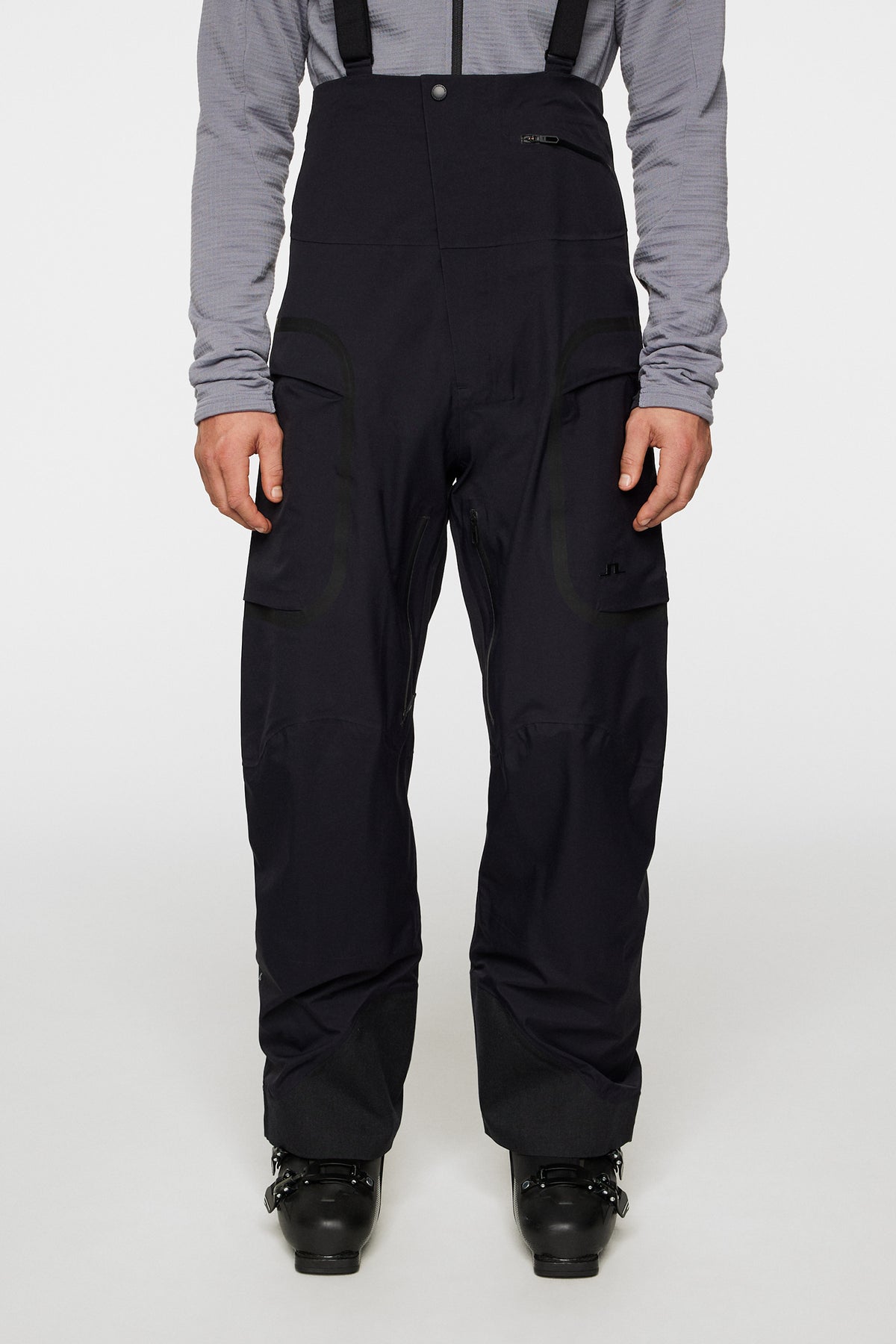 High Grounds Shell Bib Pants in Black by J.Lindeberg