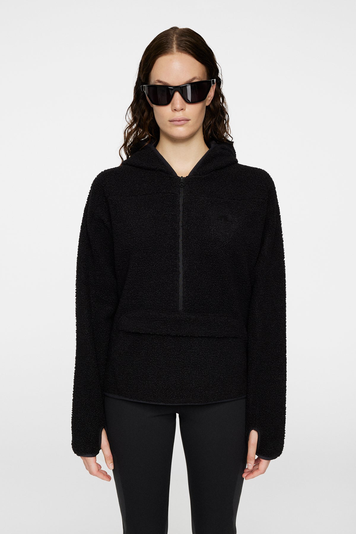 Delise Pile Hoodie in Black by J.Lindeberg