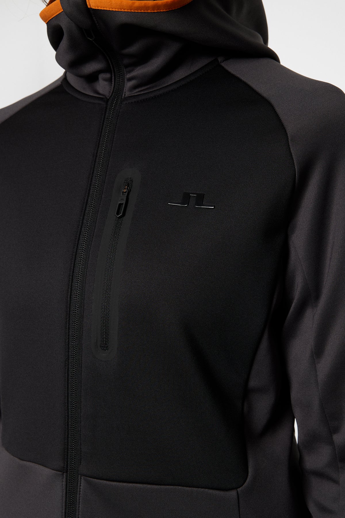 Elana Full Zip Hood in Asphalt by J.Lindeberg