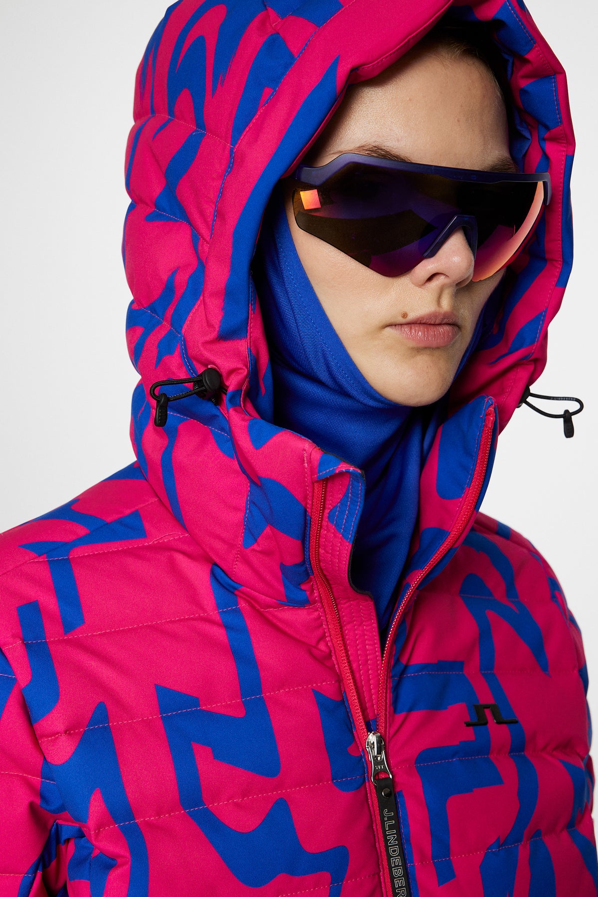 W Thermic Down Jacket Printed in Glitch Bridge Pink by J.Lindeberg