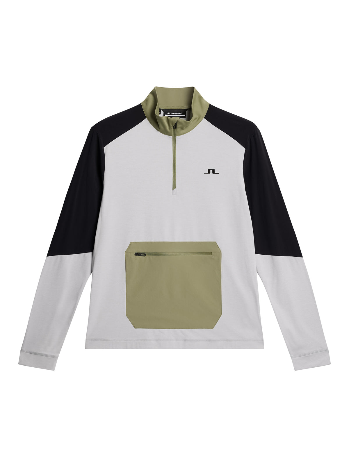Matias Zip Mid Layer in Light Grey Melange by J.Lindeberg