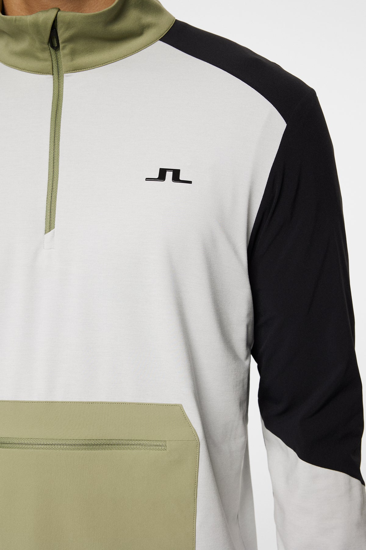 Matias Zip Mid Layer in Light Grey Melange by J.Lindeberg