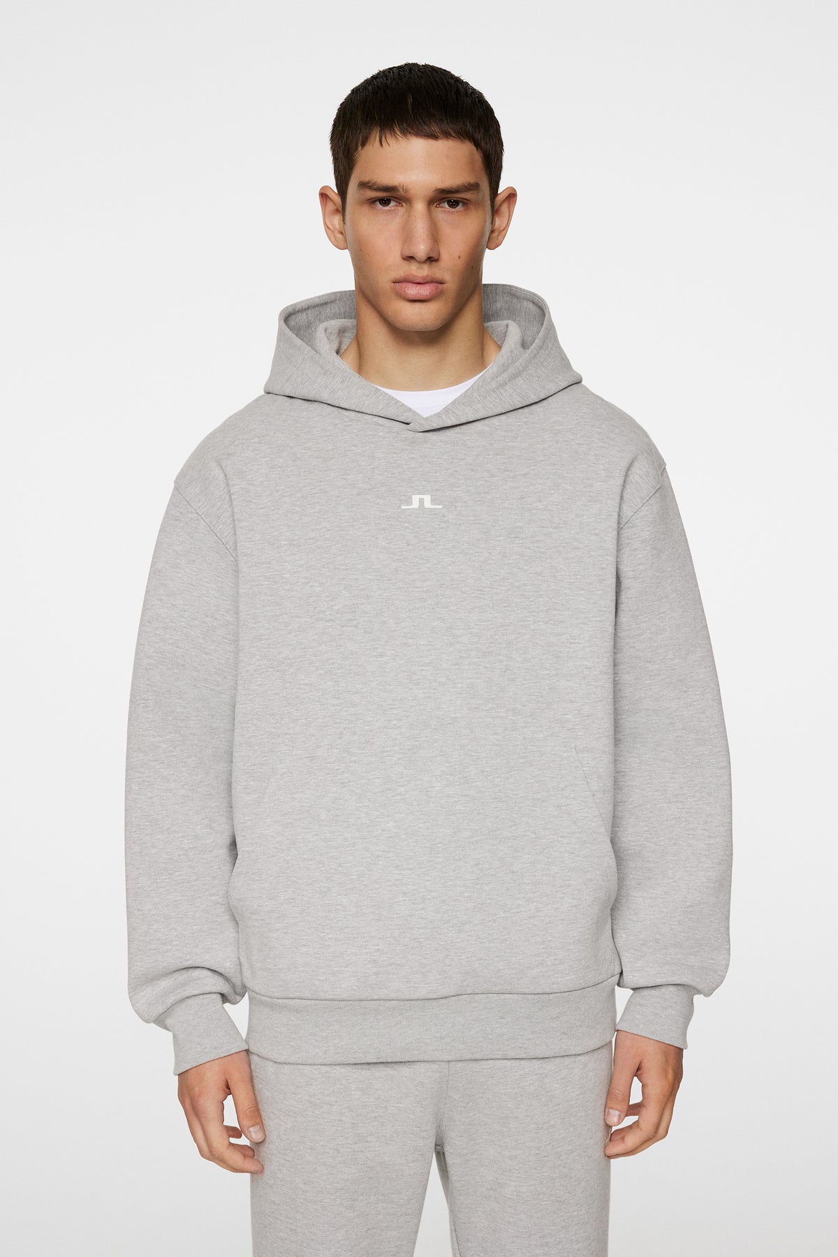 Steffen Hood in Light Grey Melange by J.Lindeberg