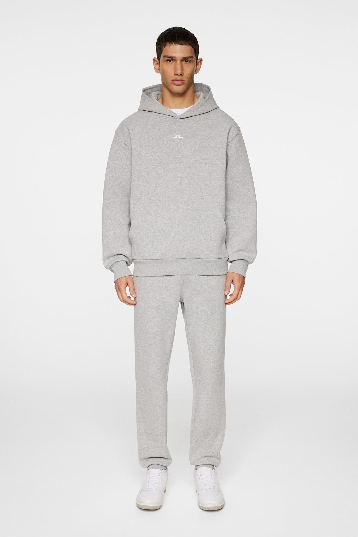 Steffen Hood in Light Grey Melange by J.Lindeberg