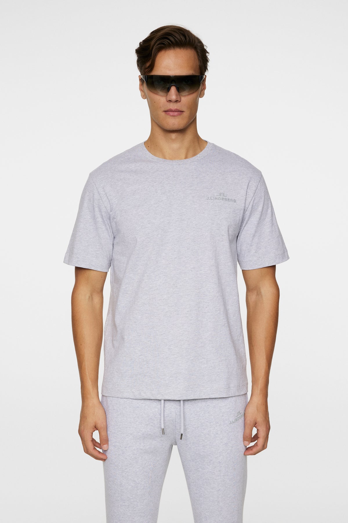 Alpha T-shirt in Light Grey Melange by J.Lindeberg