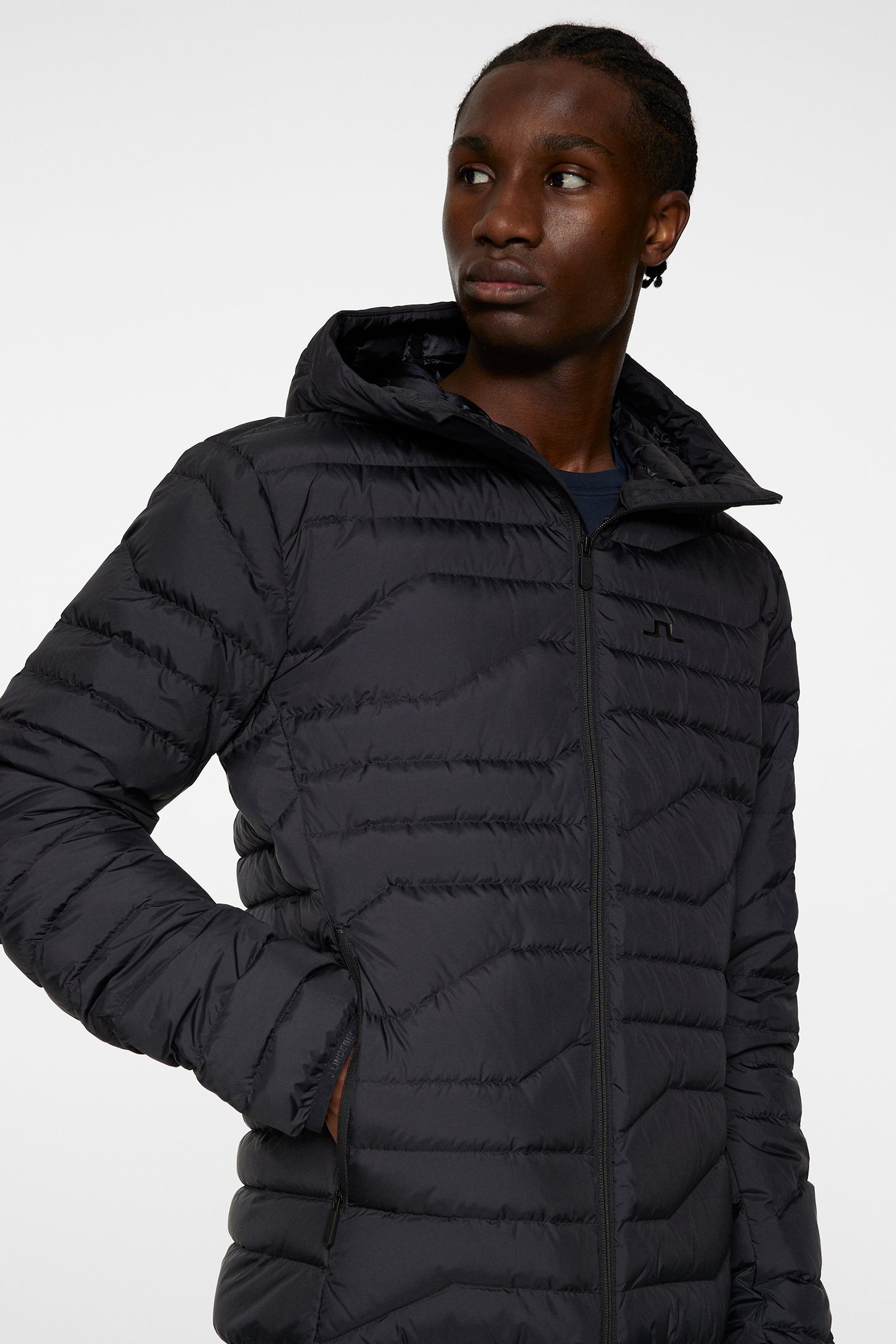 Cliff Light Down Hood in Black by J.Lindeberg