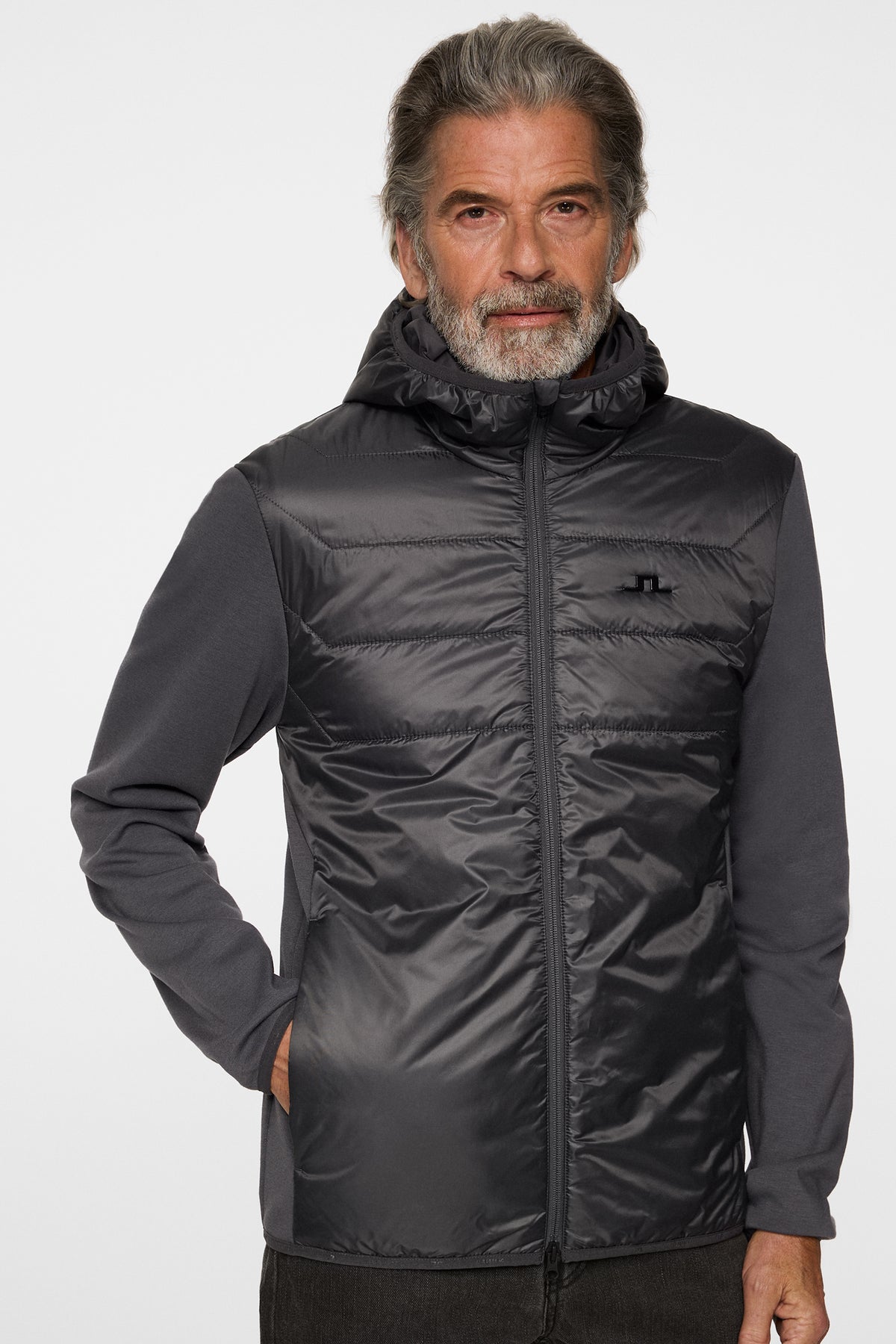 Gregory Hybrid Hood in Asphalt by J.Lindeberg