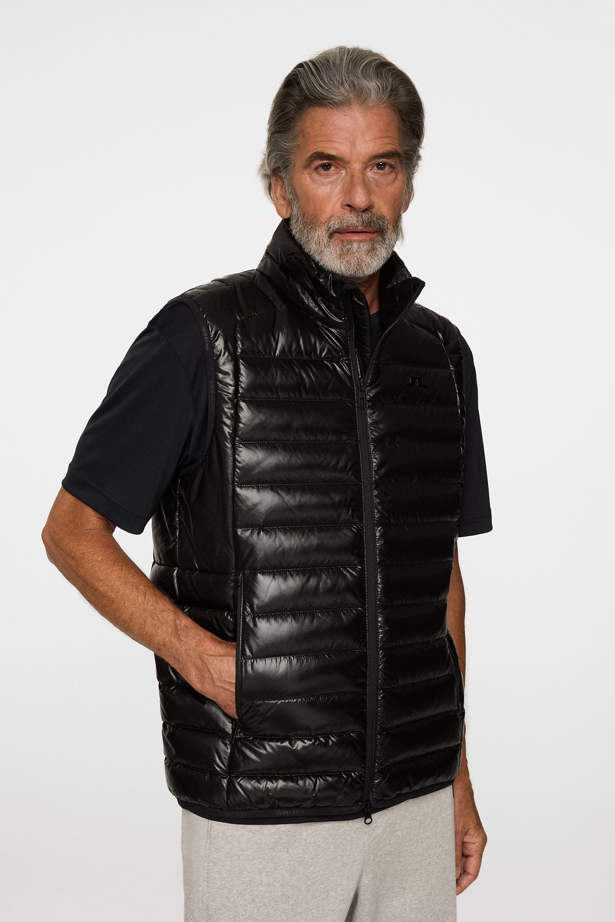 Oden Light Down Vest in Black by J.Lindeberg