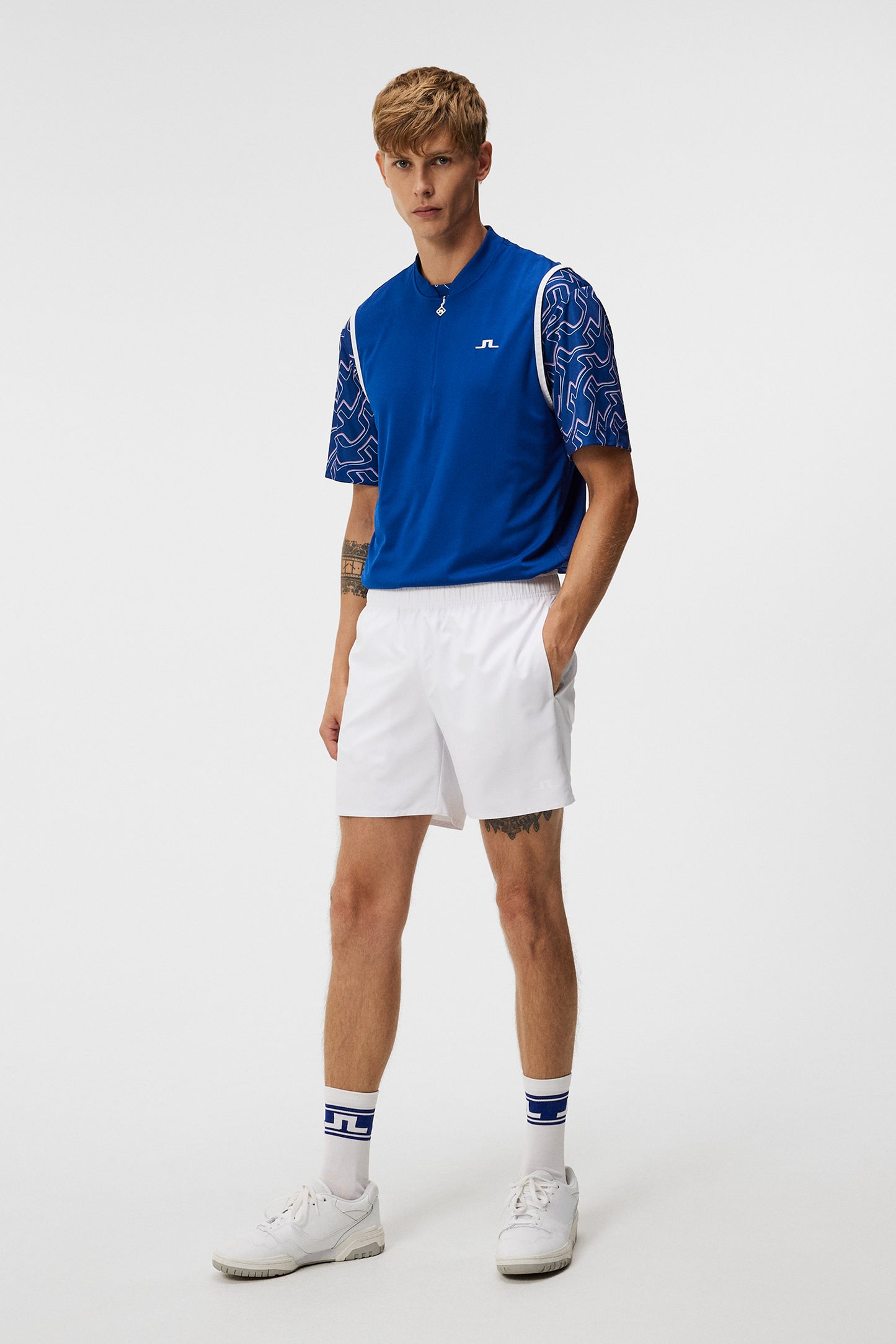 Preston Shorts in White by J.Lindeberg