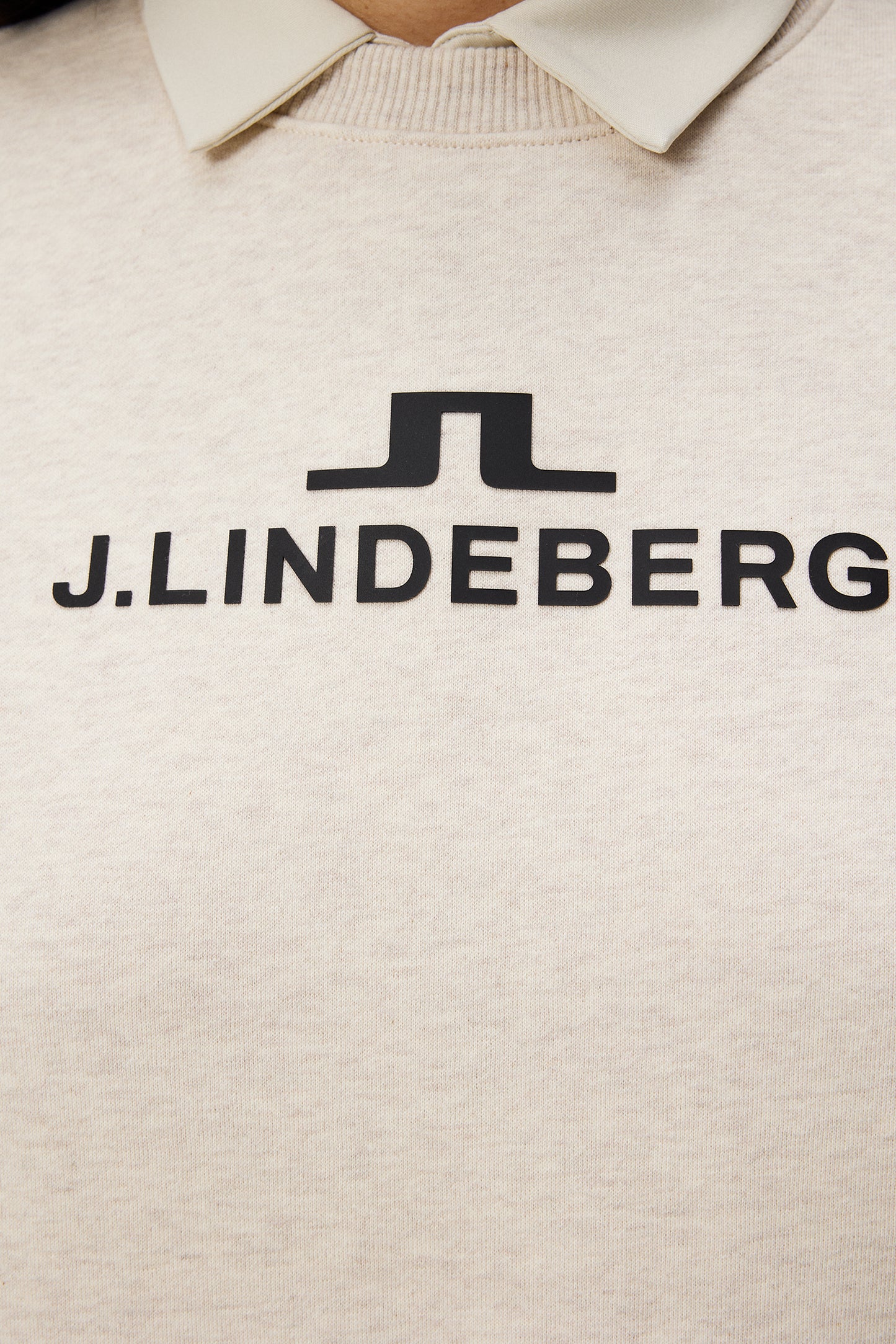 W Alpha Crew Neck in Beige Melange by J.Lindeberg
