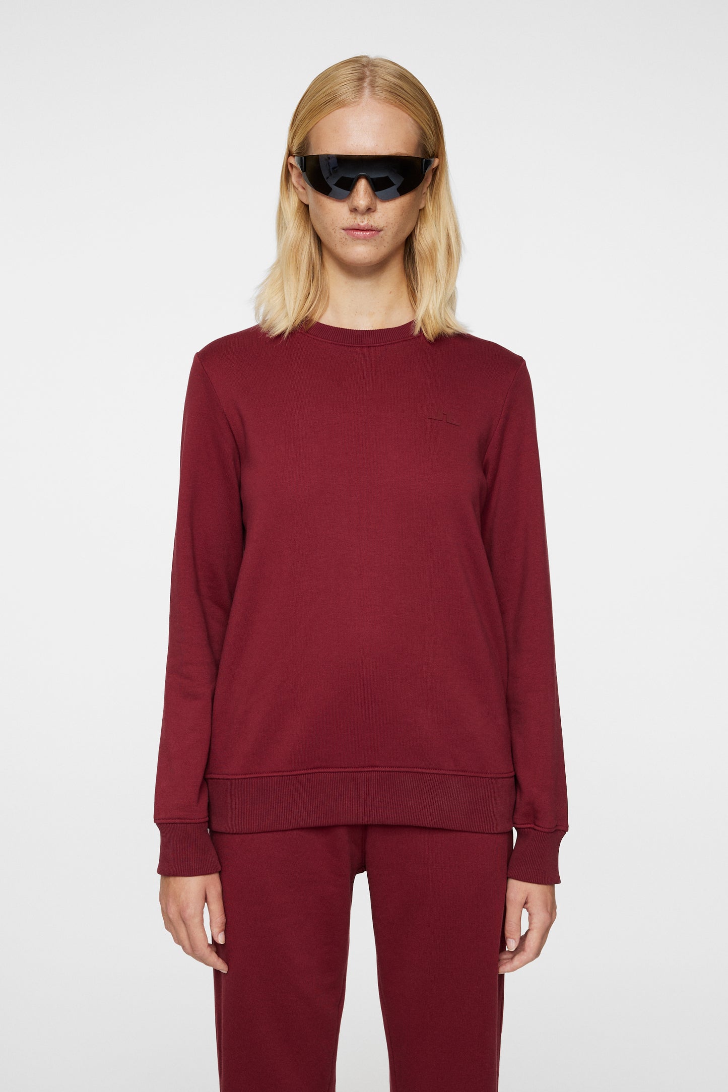 W Alpha Crew Neck in Cabernet by J.Lindeberg