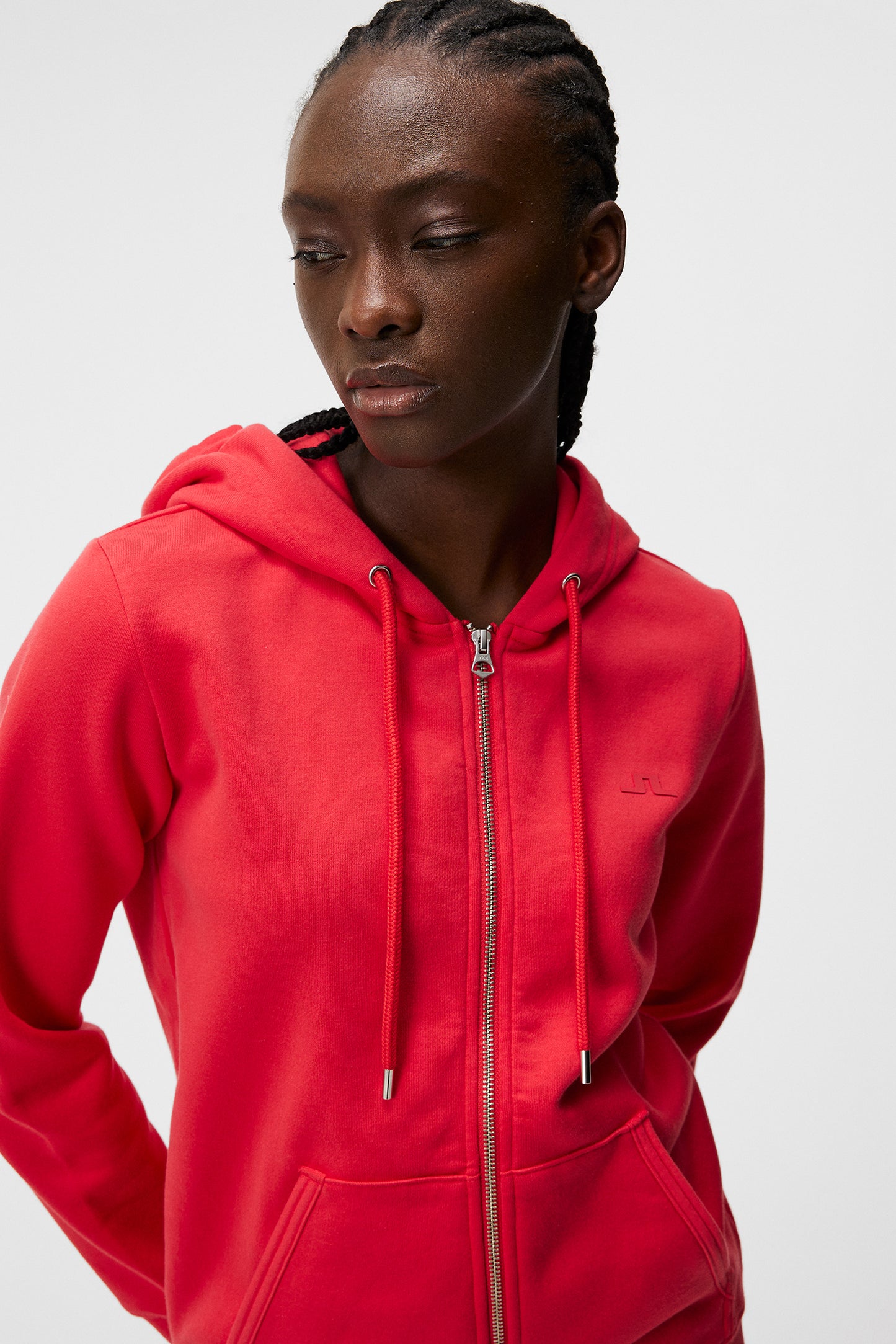 W Alpha Zip Hood in Bittersweet by J.Lindeberg