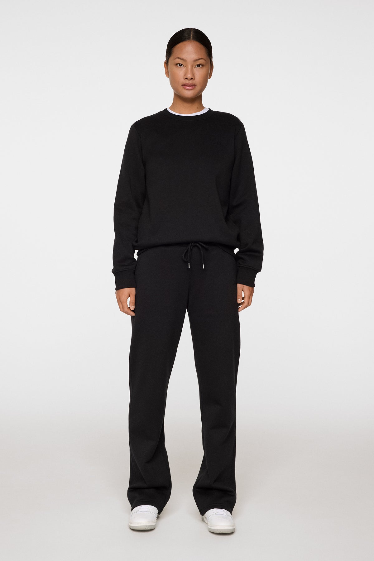 W Alpha Crew Neck in Black by J.Lindeberg