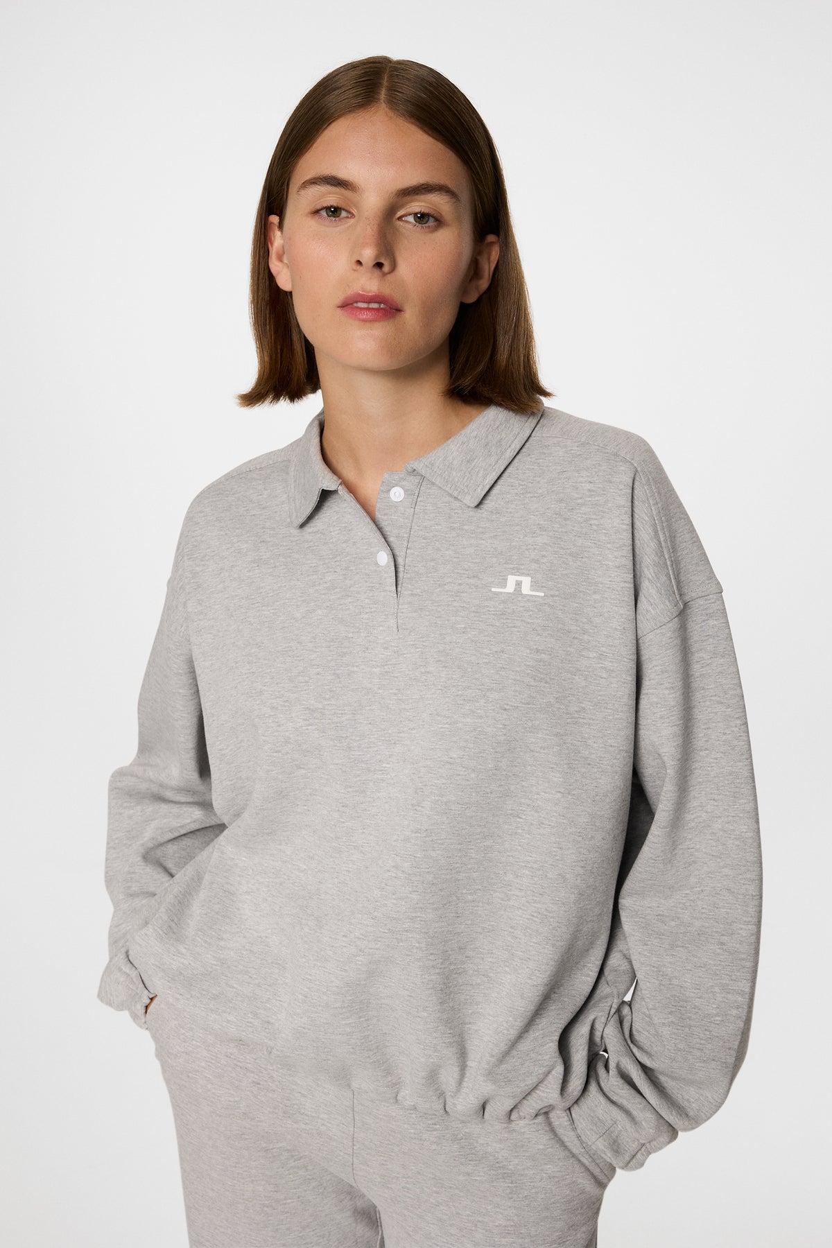 Mikki Sweatshirt in Light Grey Melange by J.Lindeberg