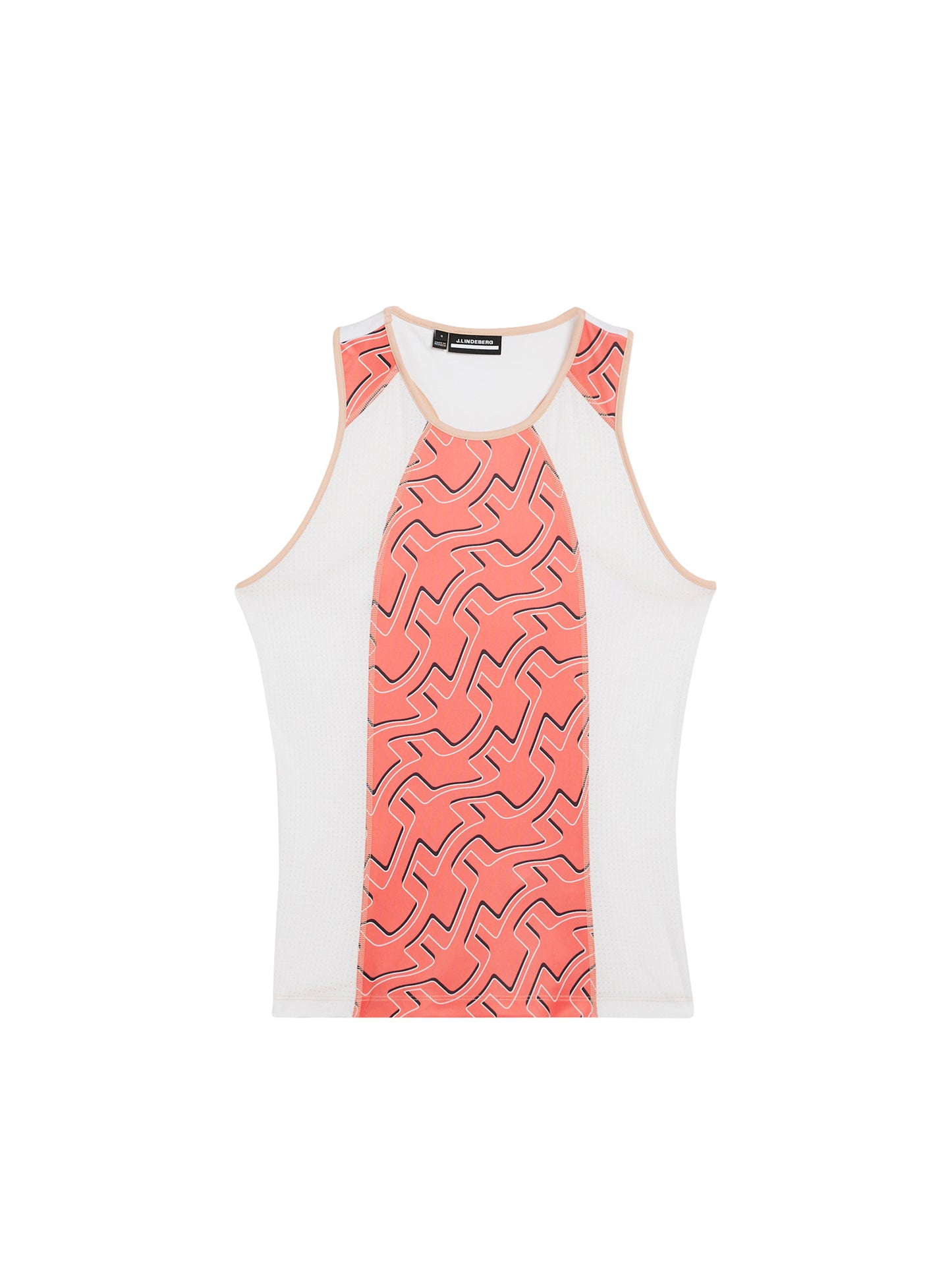 Miriam Print Top in Outline Bridge Wave Coral by J.Lindeberg