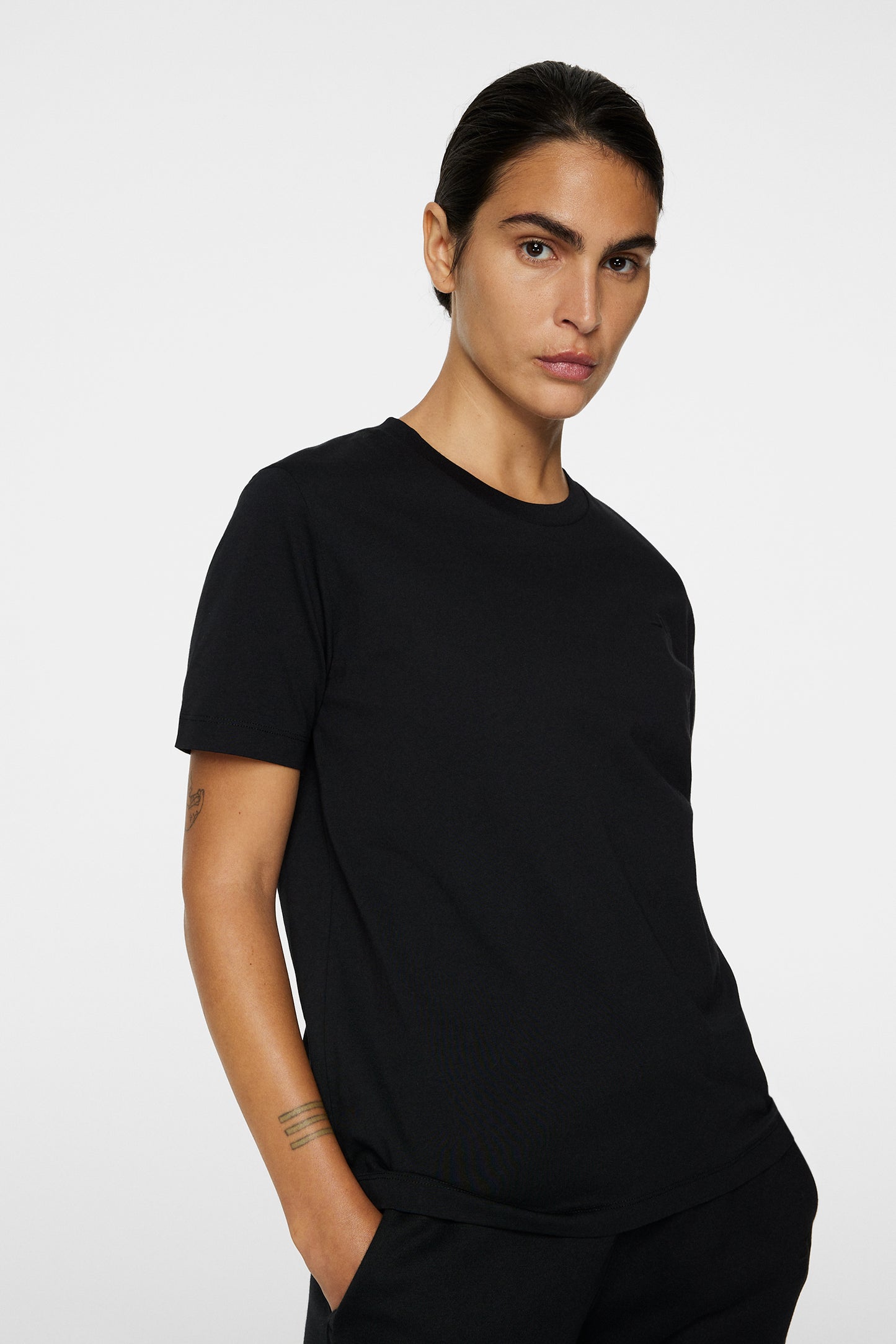 W Alpha T-shirt in Black by J.Lindeberg