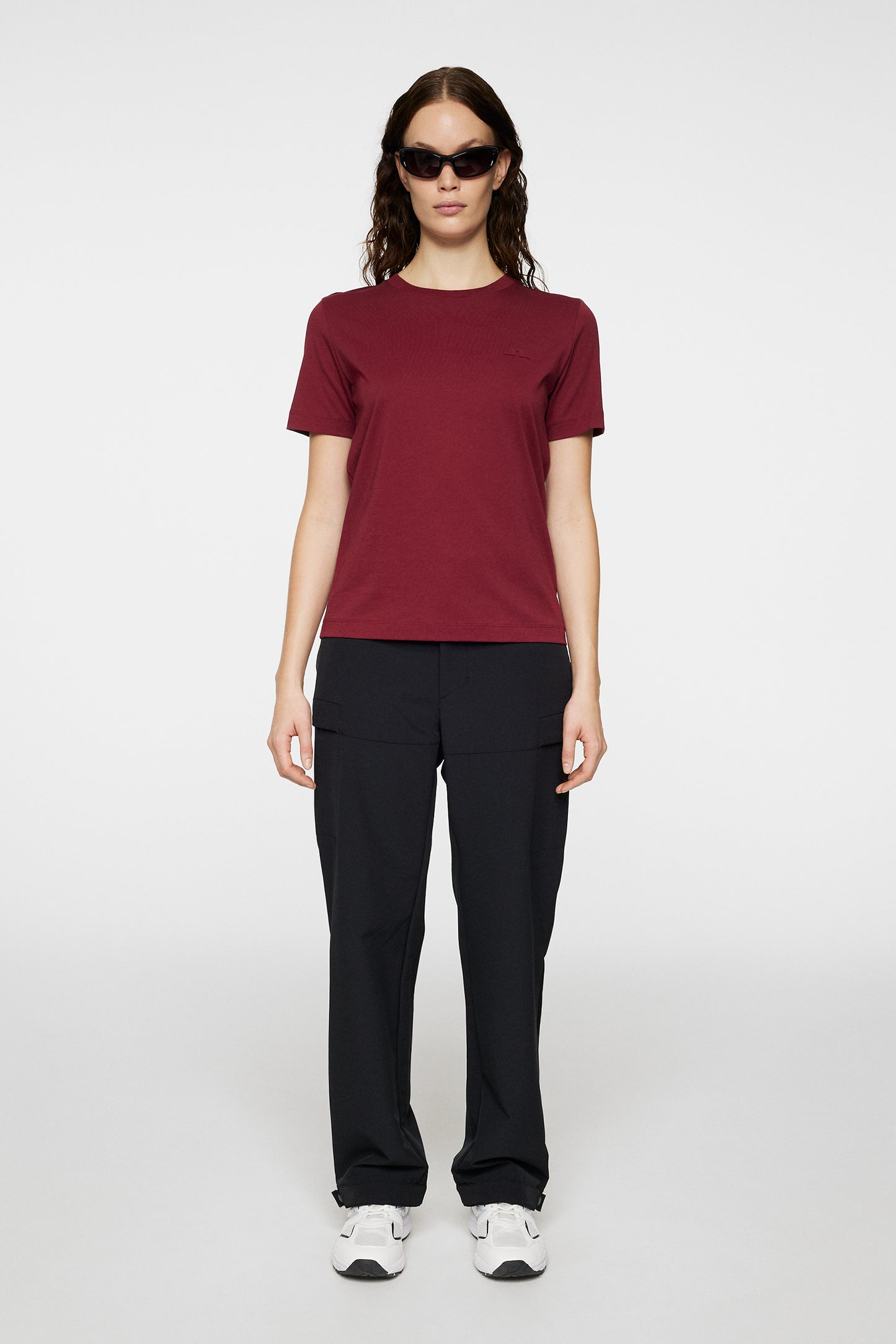 W Alpha T-shirt in Cabernet by J.Lindeberg