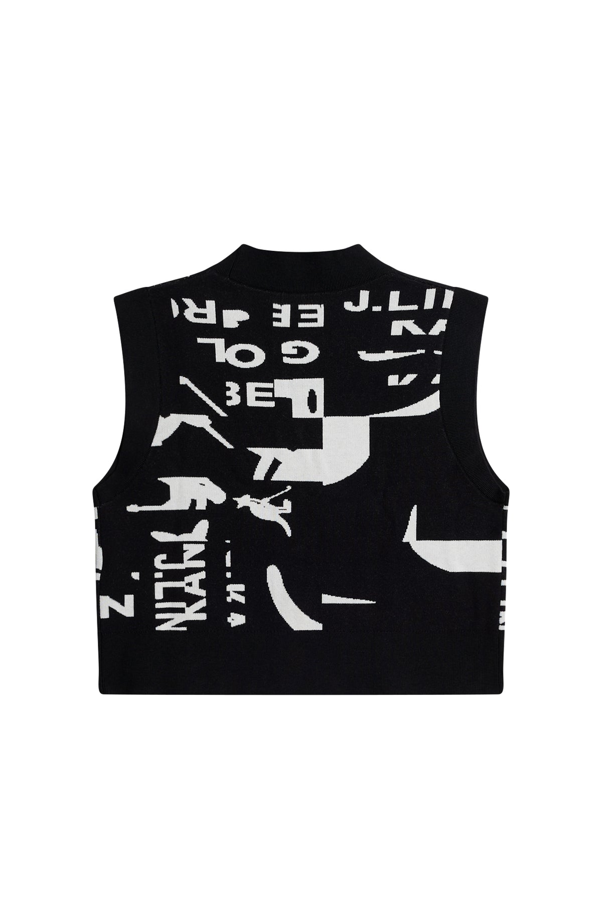 Jackie Jacquard Vest in JL Kangol Black White M by J.Lindeberg