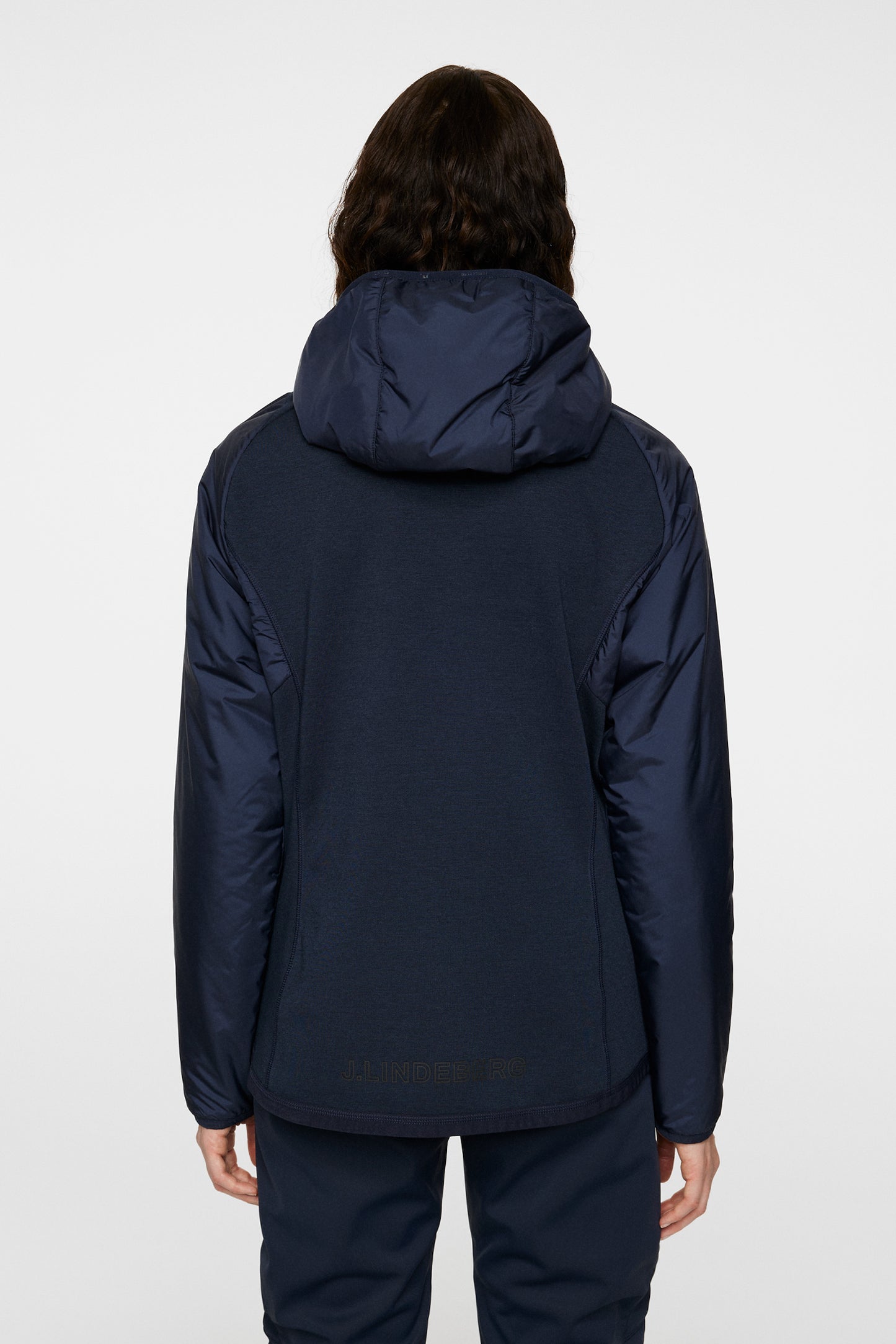 Shona Hybrid Hood Jacket in JL Navy by J.Lindeberg