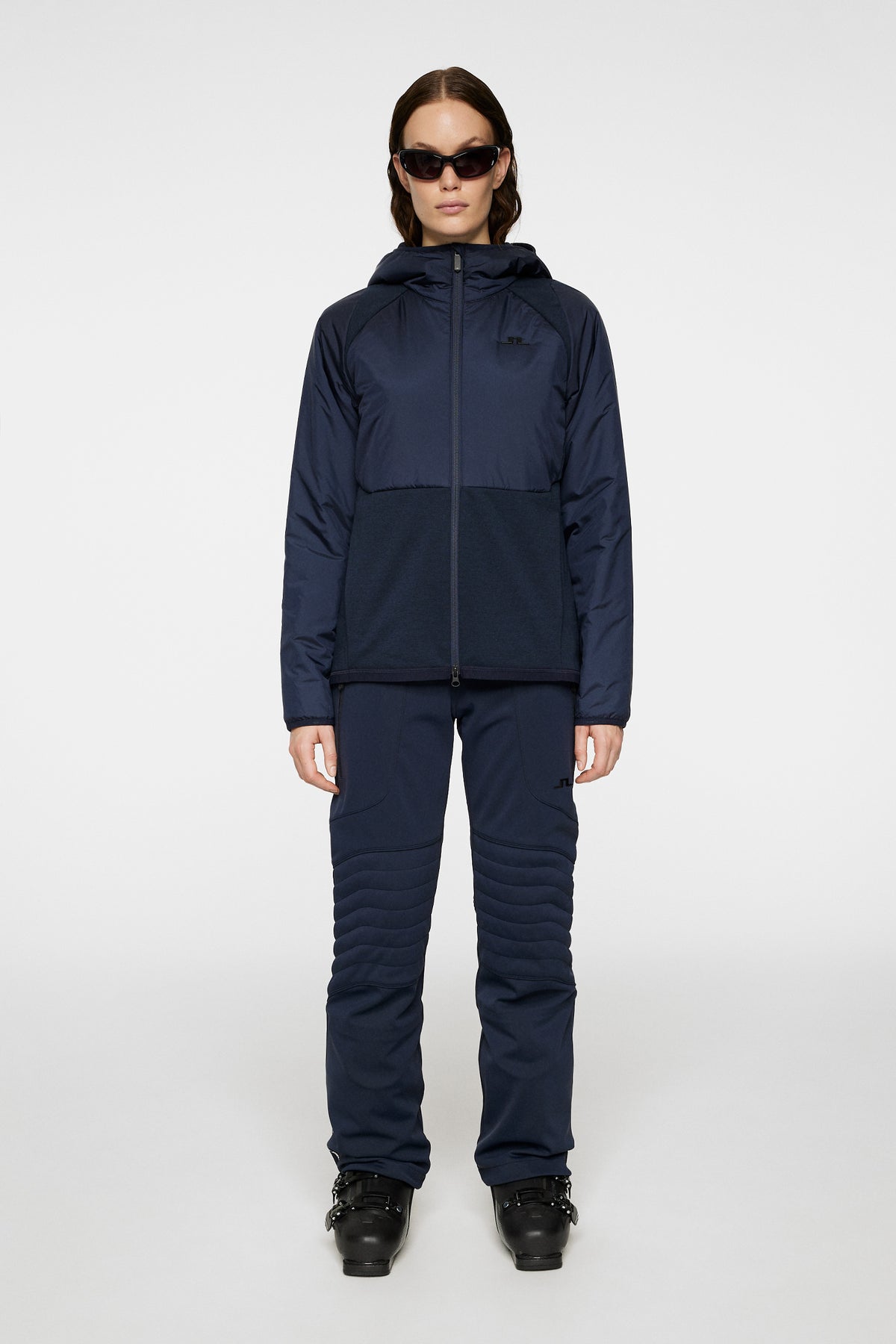 Shona Hybrid Hood Jacket in JL Navy by J.Lindeberg