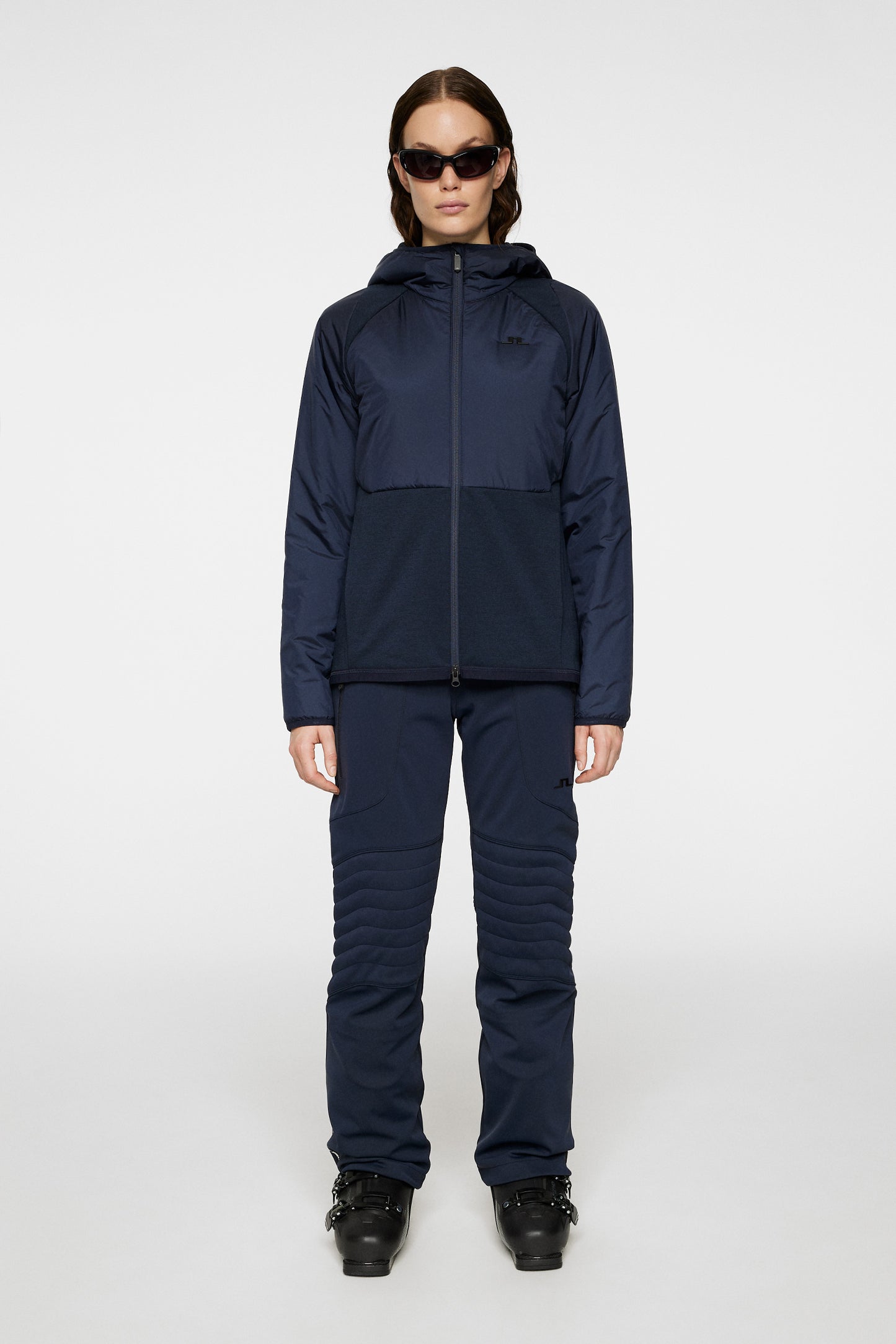 Shona Hybrid Hood Jacket in JL Navy by J.Lindeberg