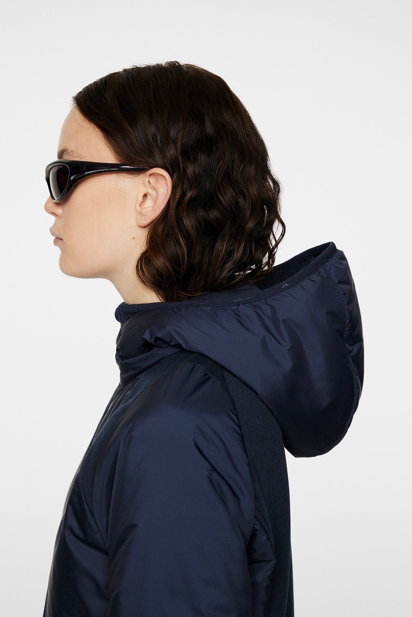 Shona Hybrid Hood Jacket in JL Navy by J.Lindeberg