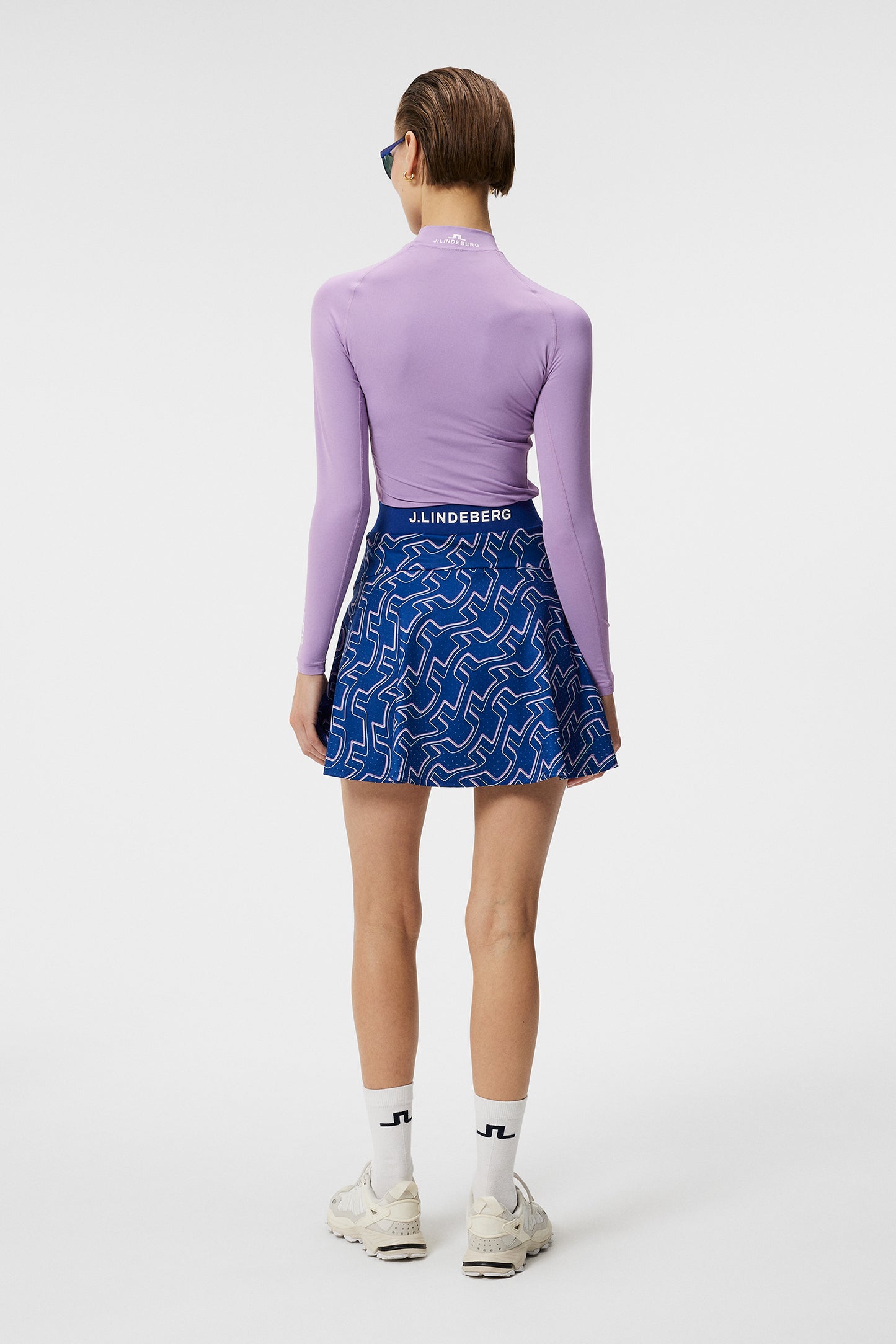 Jane Print Skirt in Outline Bridge Wave Blue by J.Lindeberg