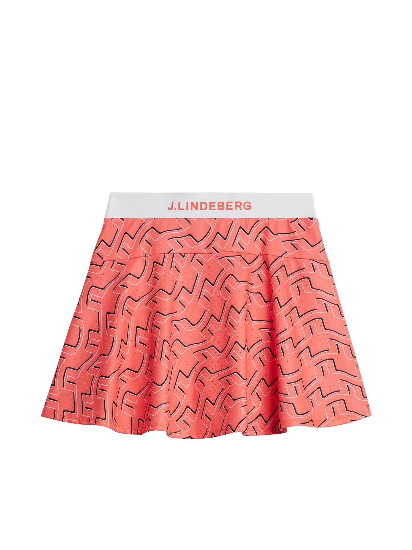 Jane Print Skirt in Outline Bridge Wave Coral by J.Lindeberg