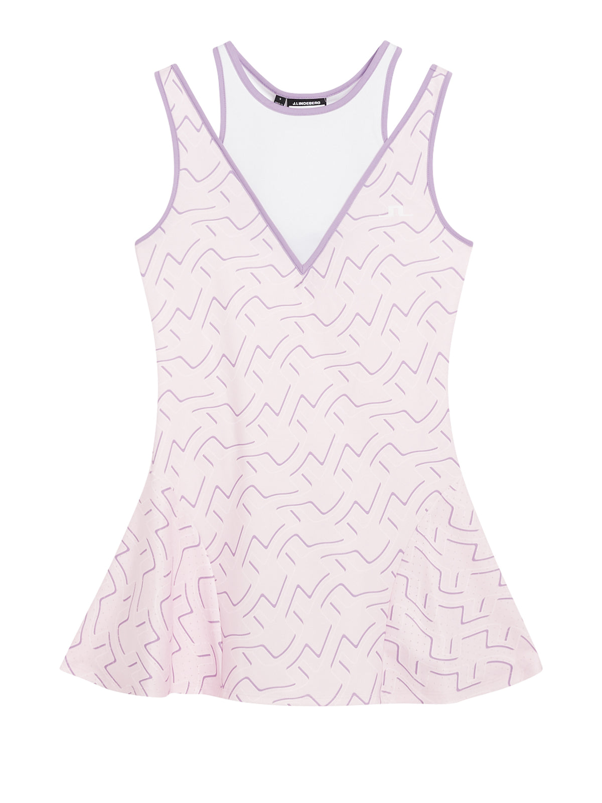 Matilda Print Dress in Outline Bridge Wave Pink by J.Lindeberg
