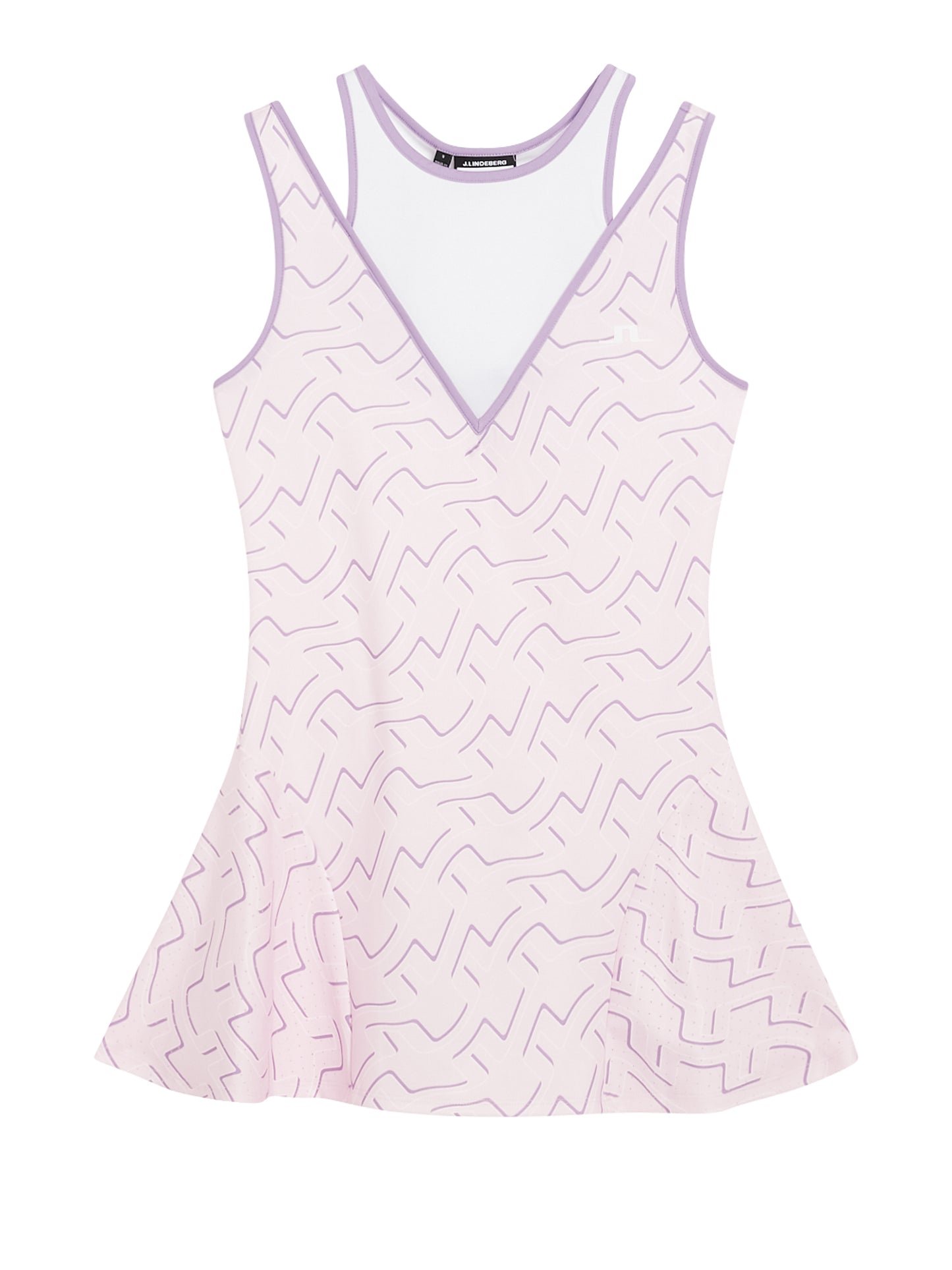 Matilda Print Dress in Outline Bridge Wave Pink by J.Lindeberg